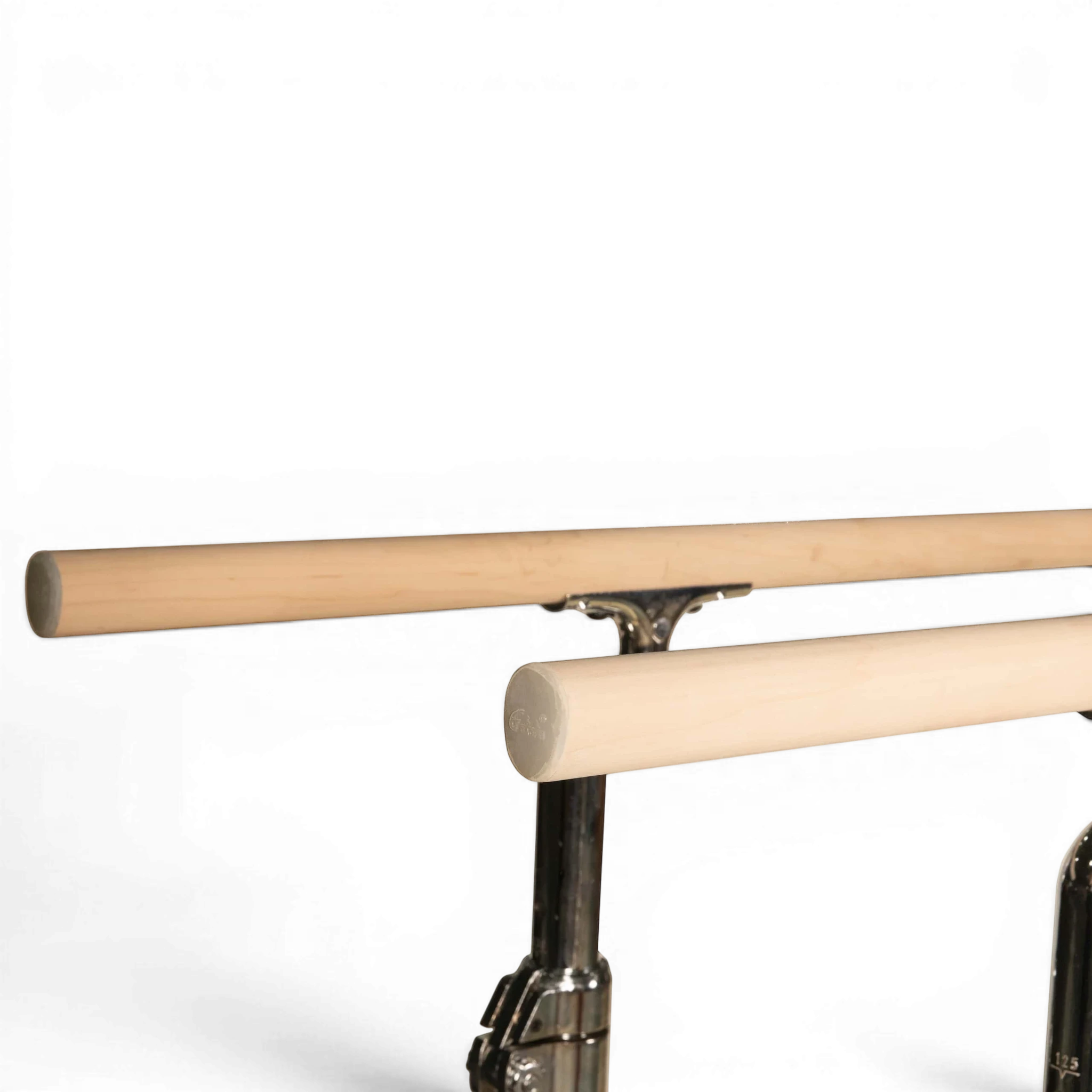 UK Gym Pits Gaofei replacement parallel bar handrails with wood laminate finish and fibreglass core.