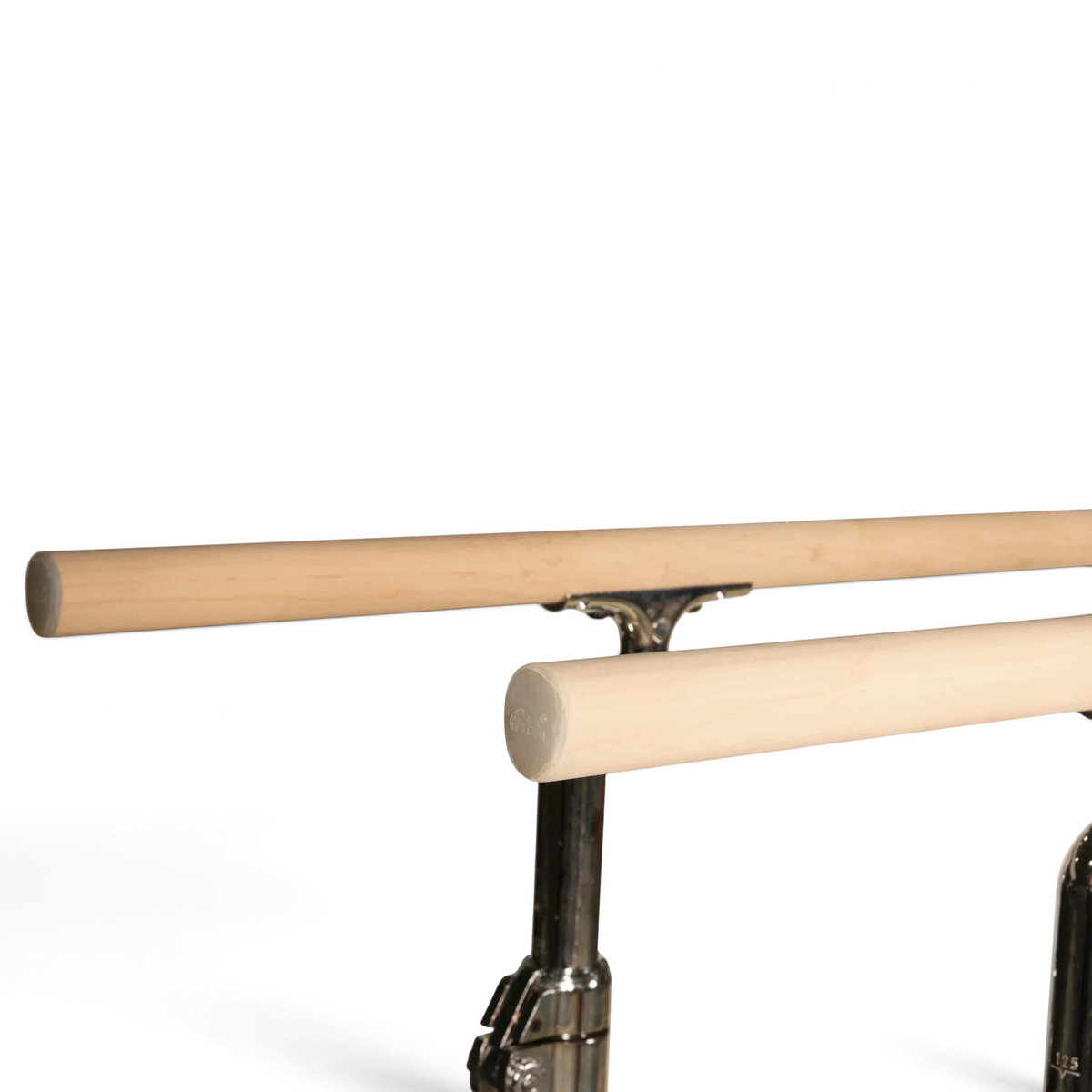 UK Gym Pits Gaofei replacement parallel bar handrails with wood laminate finish and fibreglass core.