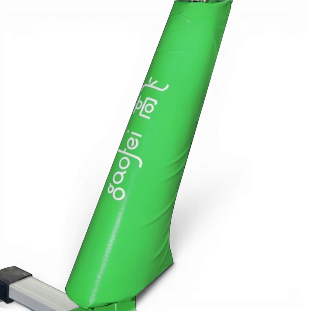 UK Gym Pits Gaofei green PVC vinyl pommel horse leg safety padding with Velcro closure for gymnastics equipment