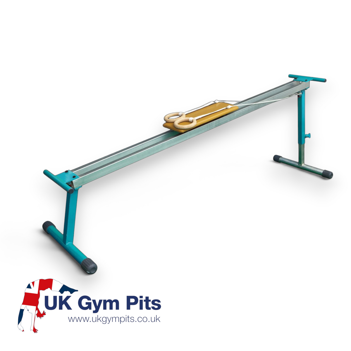 UK Gym Pits Gaofei adjustable ring strength machine with foam-padded sliding board and steel frame for gymnastics