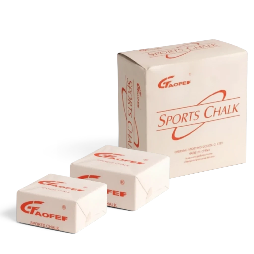 UK Gym Pits Gaofei professional grade sports chalk blocks in white packaging with red branding