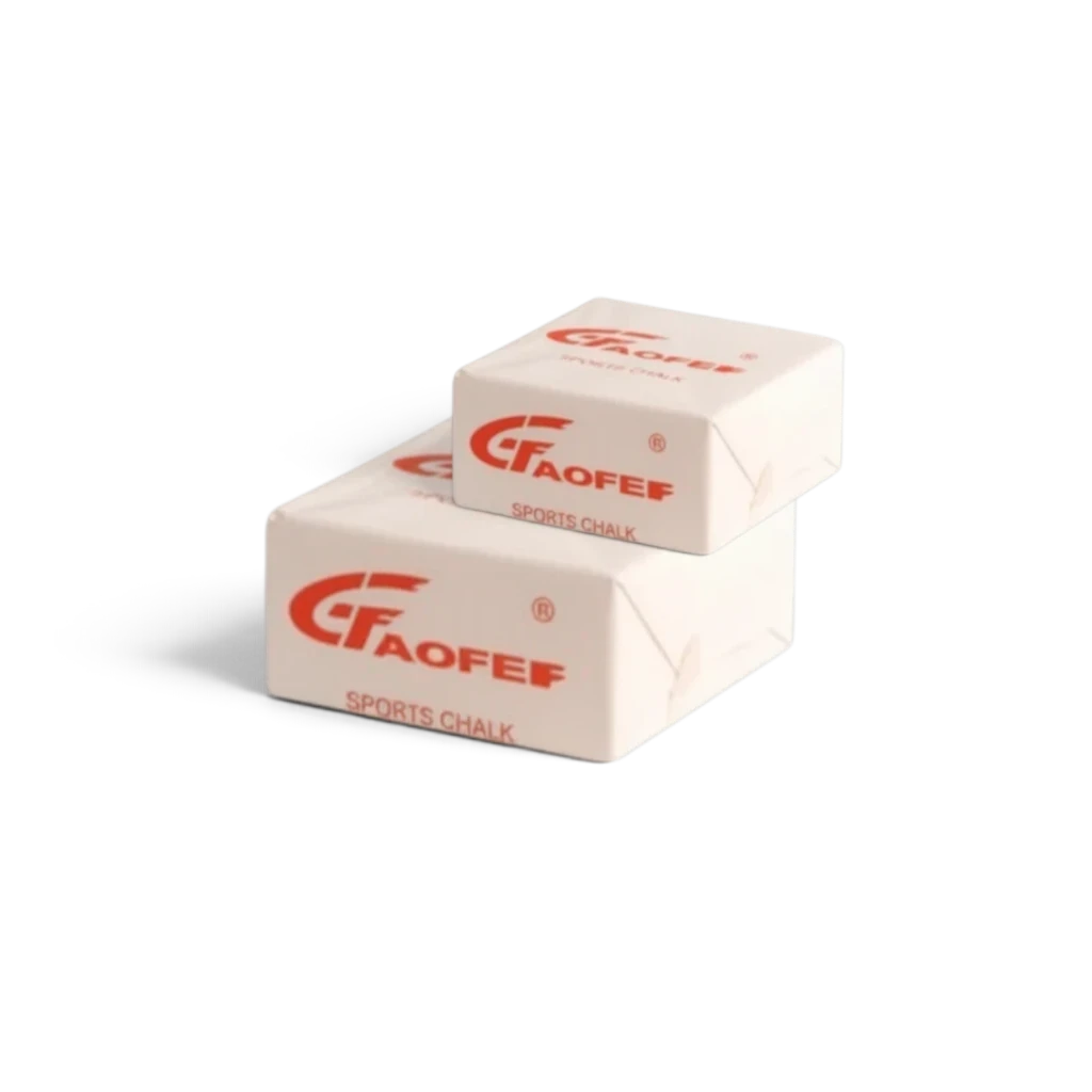UK Gym Pits professional grade Gaofei gymnastics sports chalk blocks in white packaging with red branding