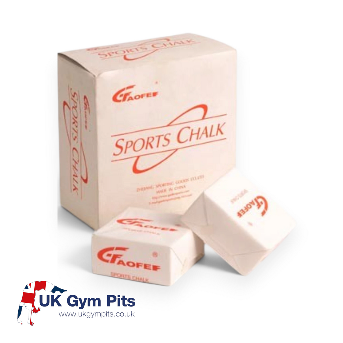 UK Gym Pits Gaofei professional grade white sports chalk blocks in branded packaging for gymnastics