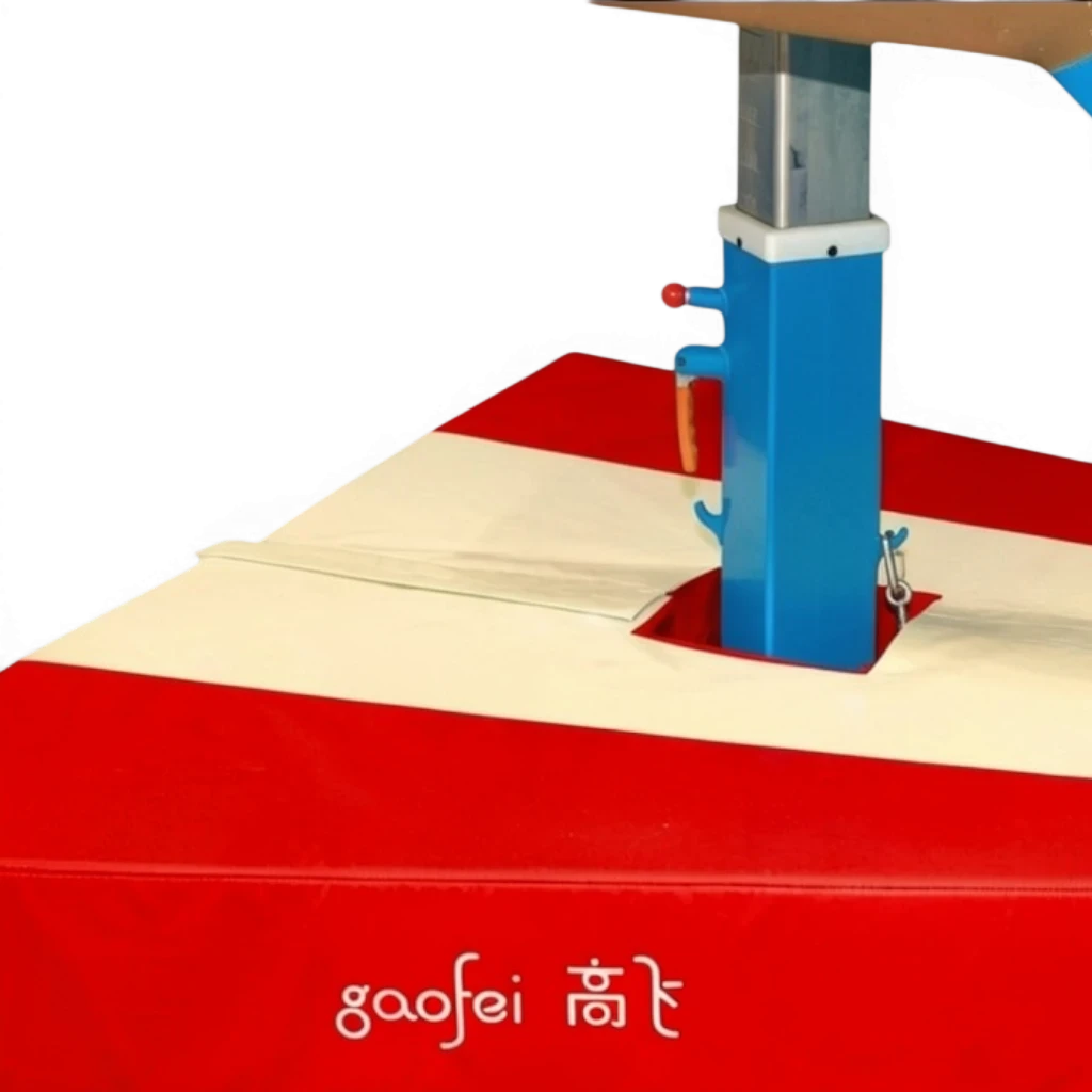 UK Gym Pits Gaofei red and white PVC vault table base safety mat with Velcro closure for gymnastics equipment