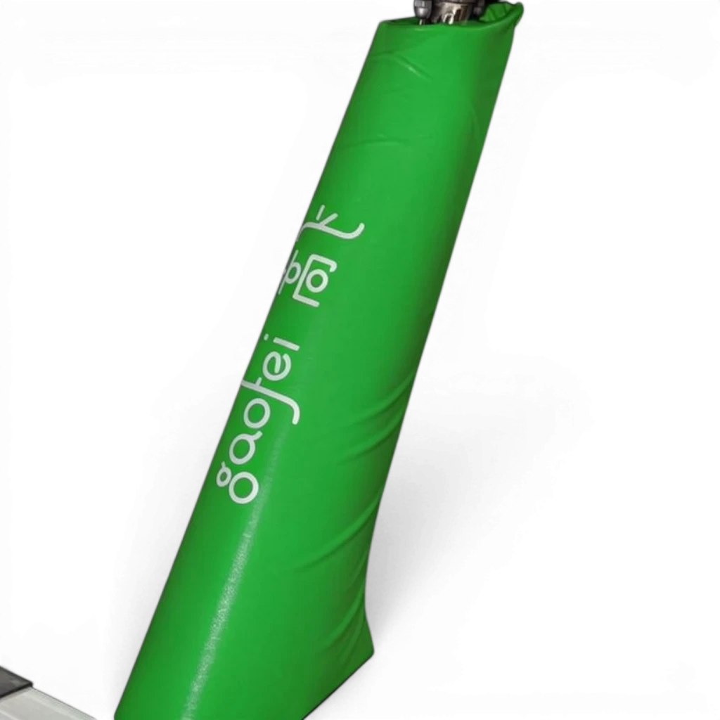 UK Gym Pits green Gaofei beam leg safety padding with Velcro closure for gymnastics equipment