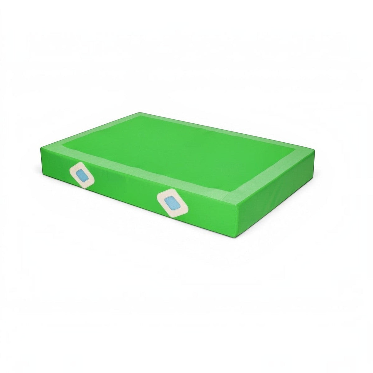 UK Gym Pits green PVC gymnastics landing mat with air distribution mesh windows for parallel bars training