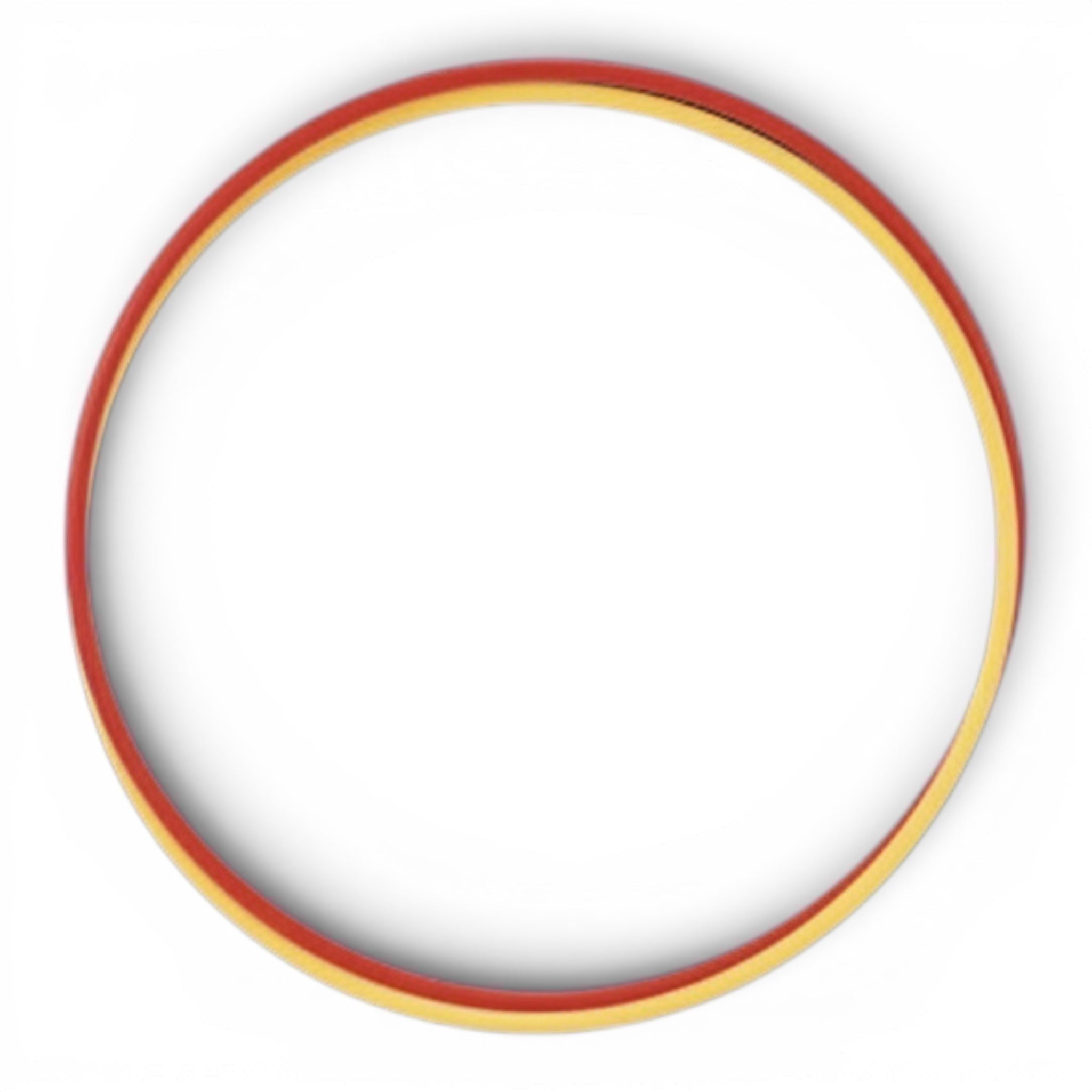 UK Gym Pits Gym Time Hoops in red and yellow for versatile gymnastics balance bench and trestle training equipment.