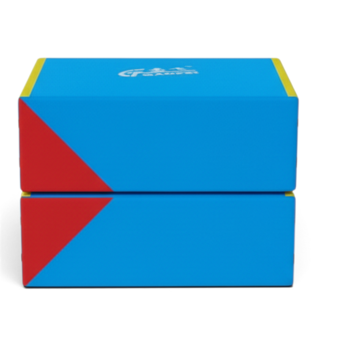 UK Gym Pits Gaofei blue, red, and yellow high-density foam parallel bars training blocks for gymnastics practice.