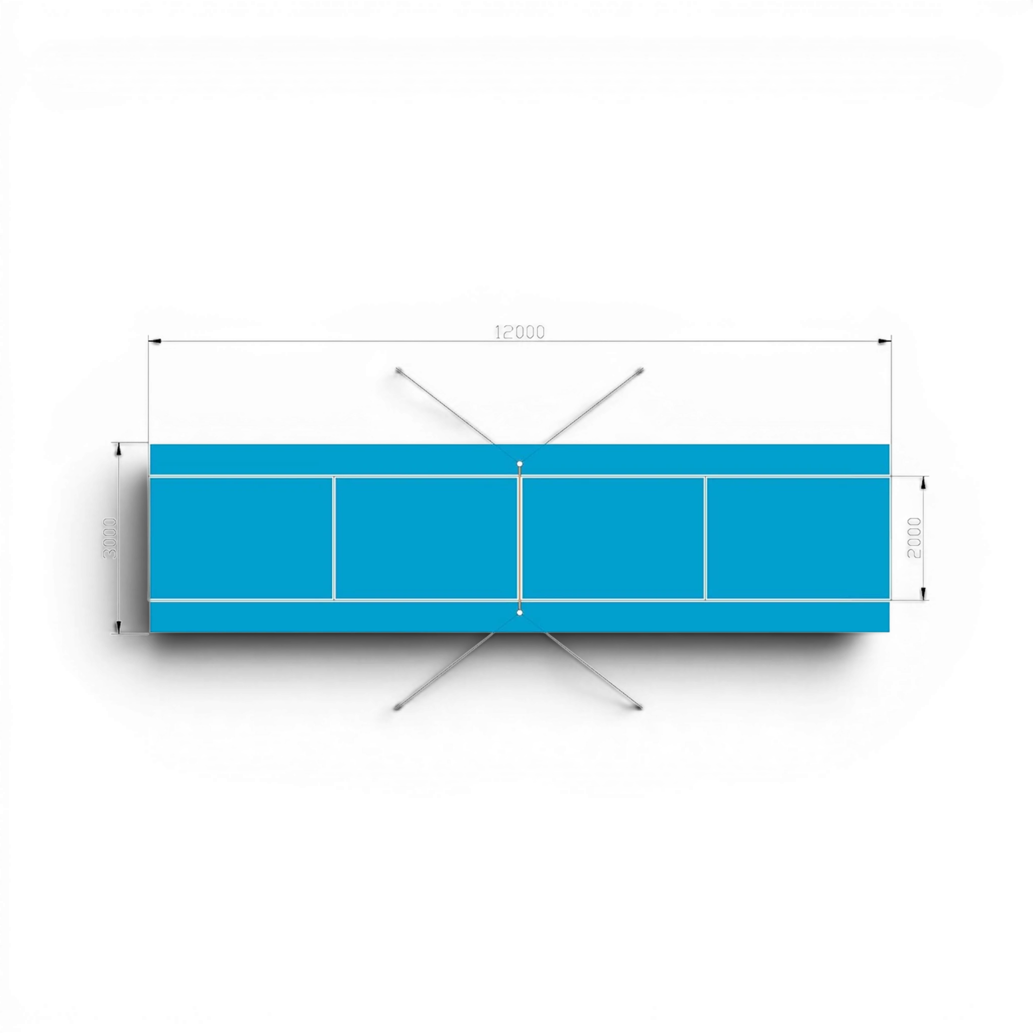 UK Gym Pits FIG approved high bar landing mat layout diagram showing dimensions for competition gymnastics equipment