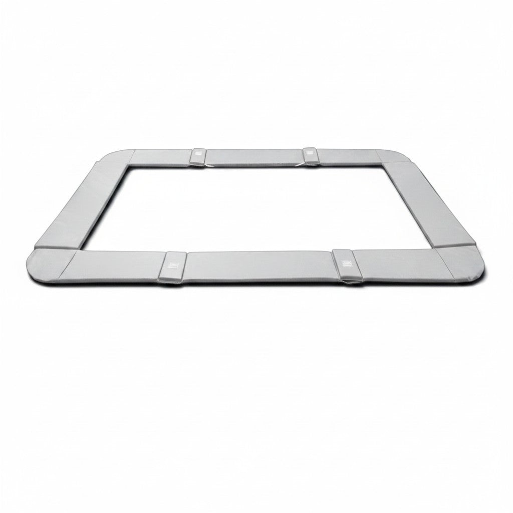 UK Gym Pits grey PVC foam trampoline frame pads with velcro straps for junior trampolines