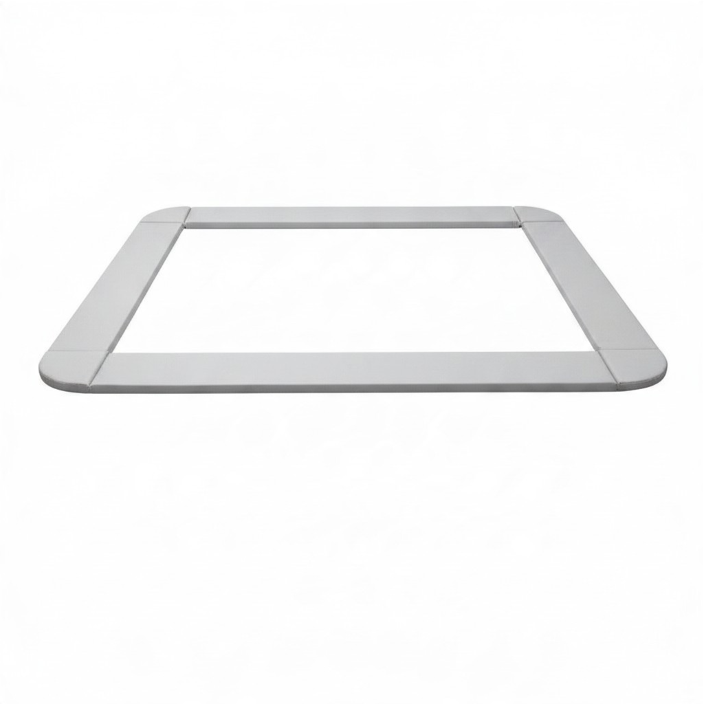 UK Gym Pits grey rectangular junior trampoline frame pads with velcro straps for secure attachment