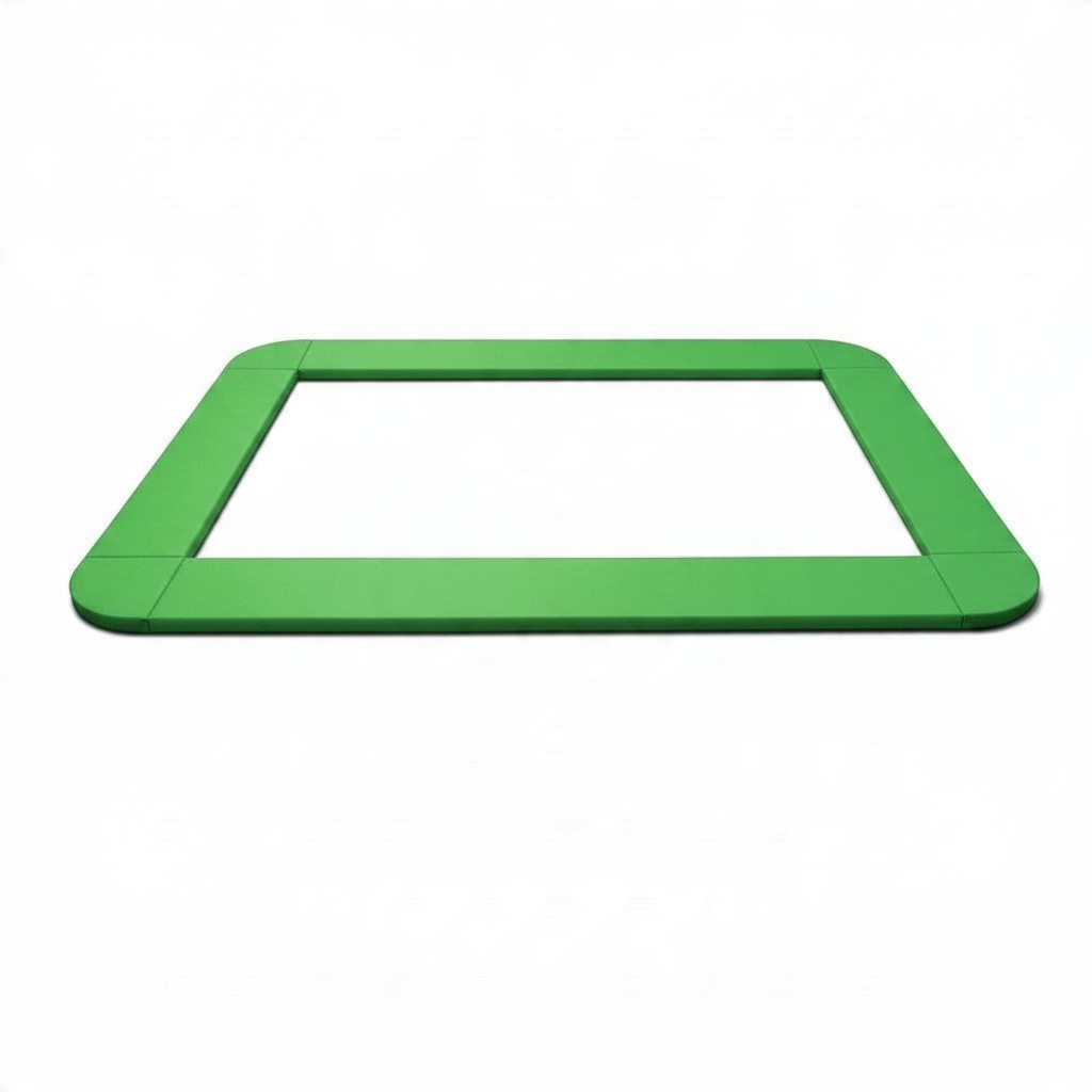 UK Gym Pits green PVC foam replacement frame pads for junior trampolines with velcro attachment straps