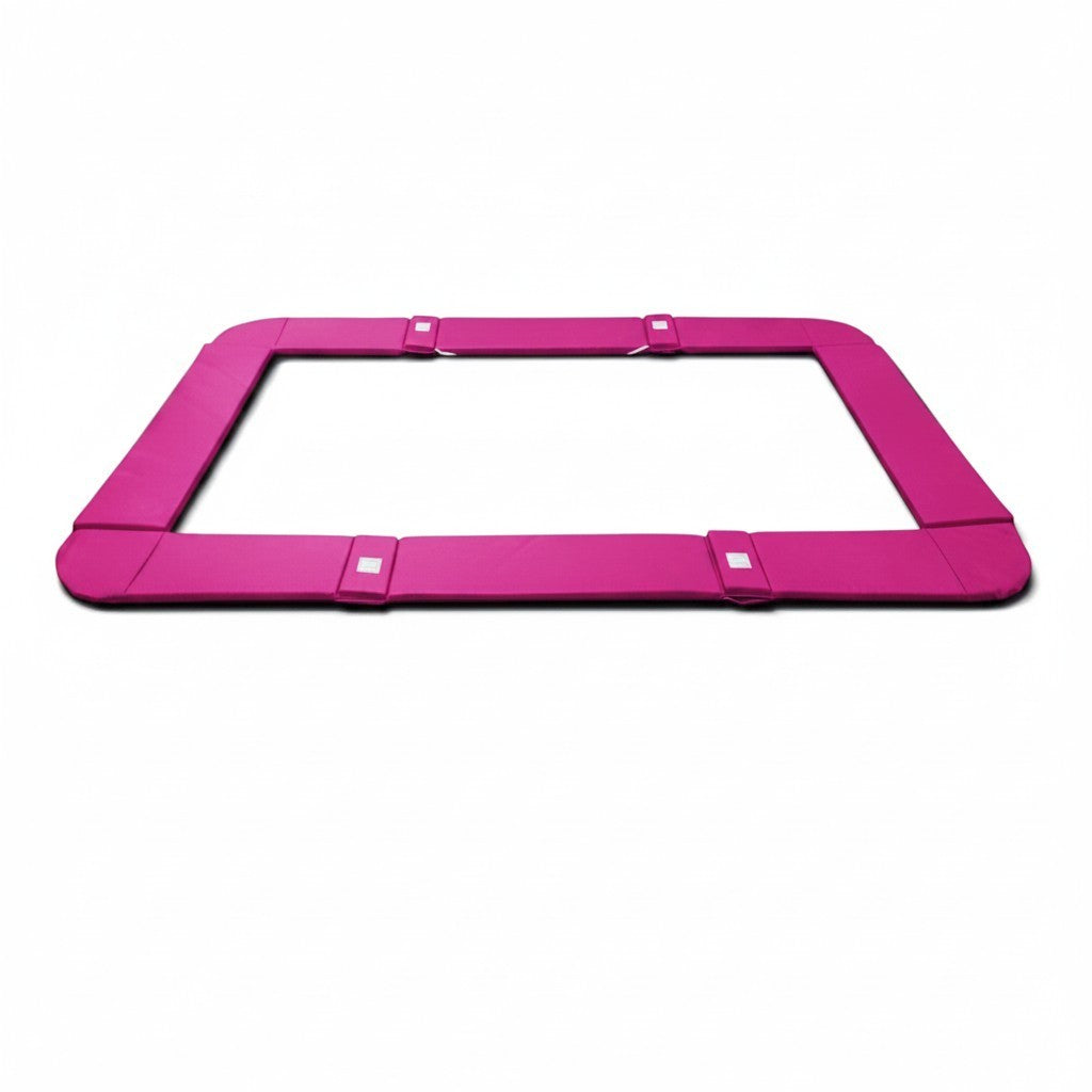UK Gym Pits pink foam and PVC replacement frame pads for junior trampolines with velcro straps