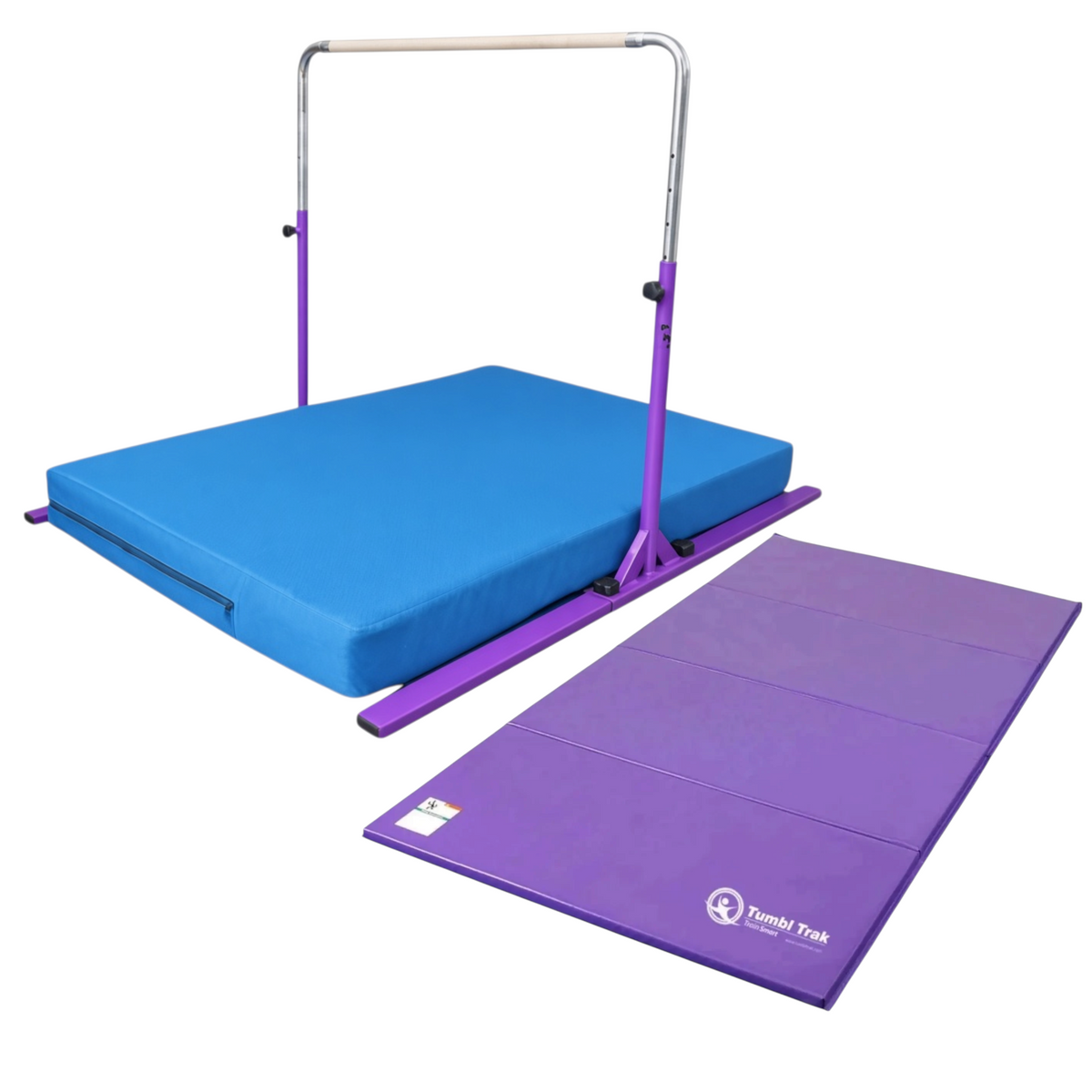 UK Gym Pits purple folding tumbling mat for gymnastics and exercise with durable vinyl surface