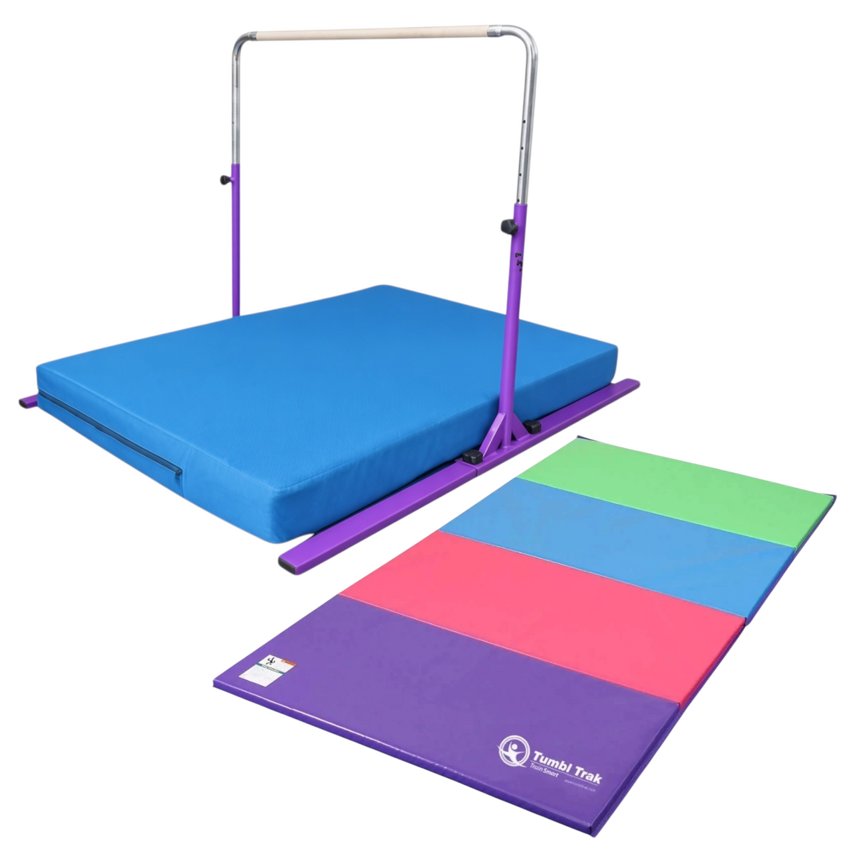 UK Gym Pits multi-coloured folding tumbling mat for gymnastics and exercise with durable vinyl surface