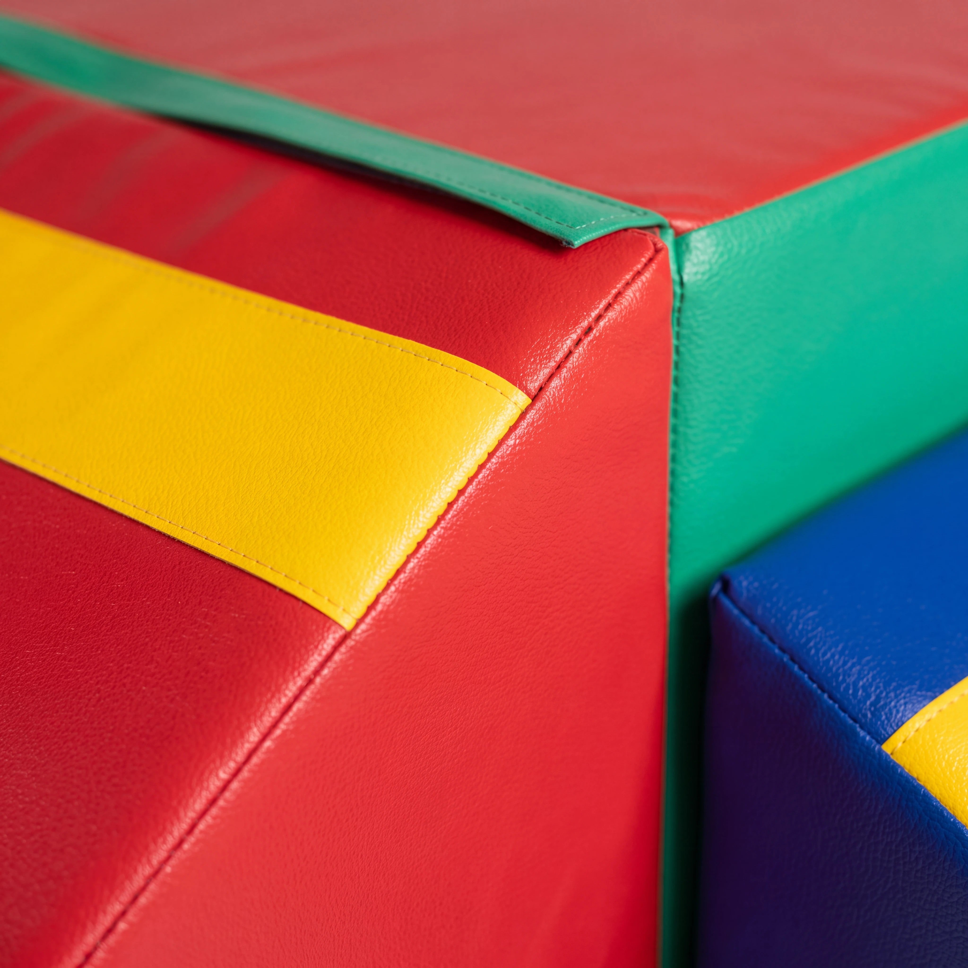 UK Gym Pits Jump for Joy Sport large red and yellow foam wedge with green accent and hand position guide strip