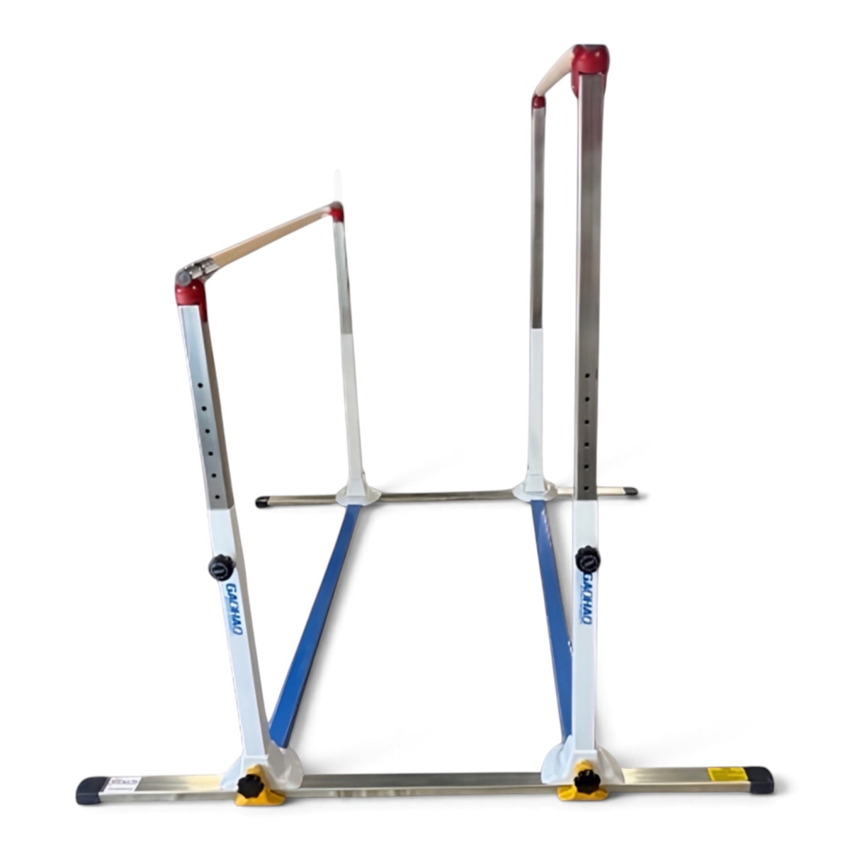 UK Gym Pits Gaofei mini asymmetric gymnastics bars with adjustable wooden rails and reinforced steel frame