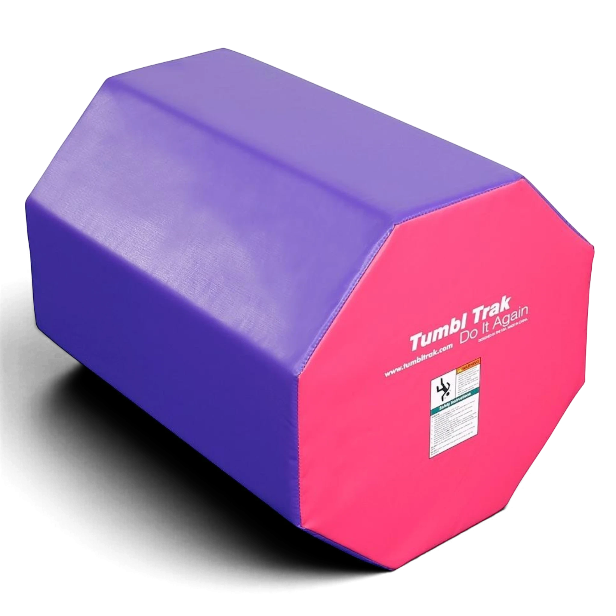UK Gym Pits purple and pink octagonal tumble trainer for gymnastics and cheerleading skills practice