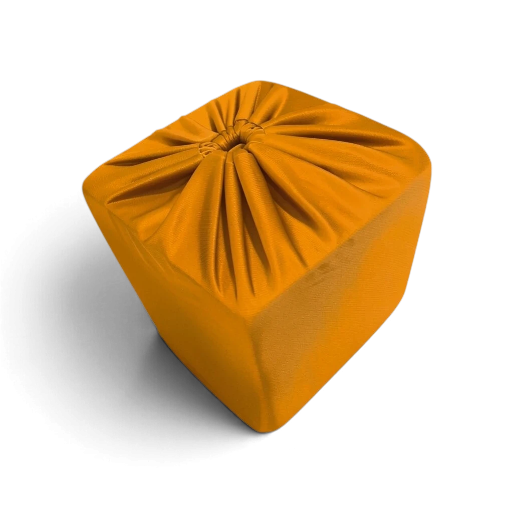 UK Gym Pits orange polyester foam block sock with elastic closure for gym pit maintenance