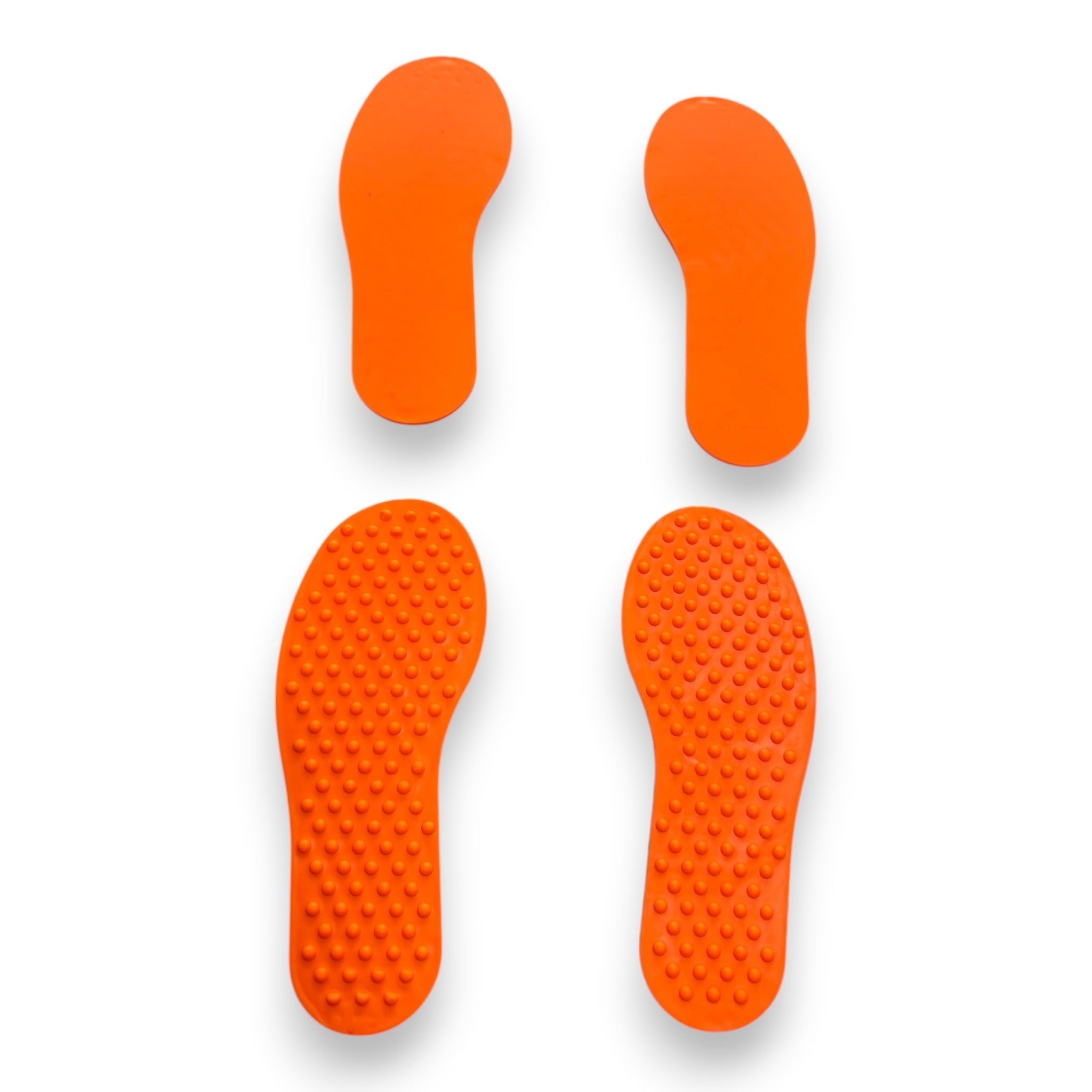 UK Gym Pits orange non-slip TPR foot placement markers for sports and preschool activities with dimpled texture