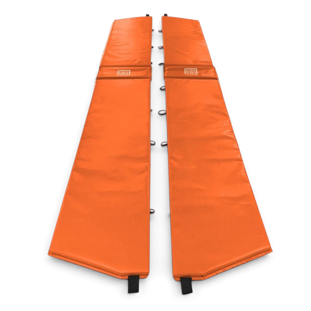 UK Gym Pits orange PVC foam replacement frame pads for mini trampolines with lacing cords and fixings