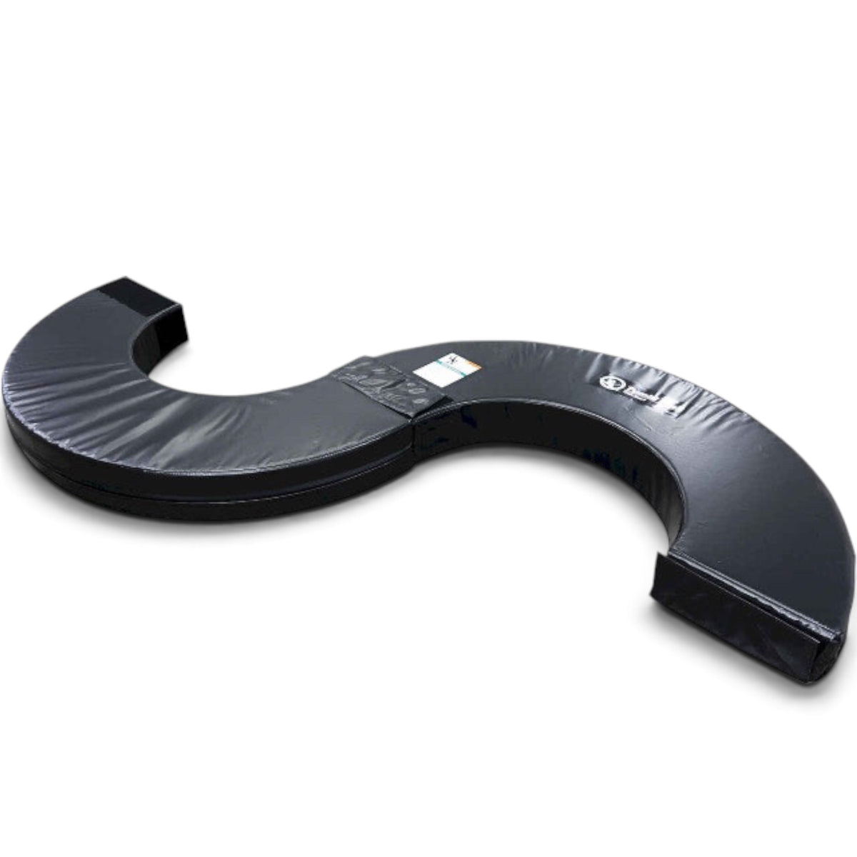 UK Gym Pits Orbiter black foam ring segment for gymnastics training, made with durable vinyl and polyurethane foam.