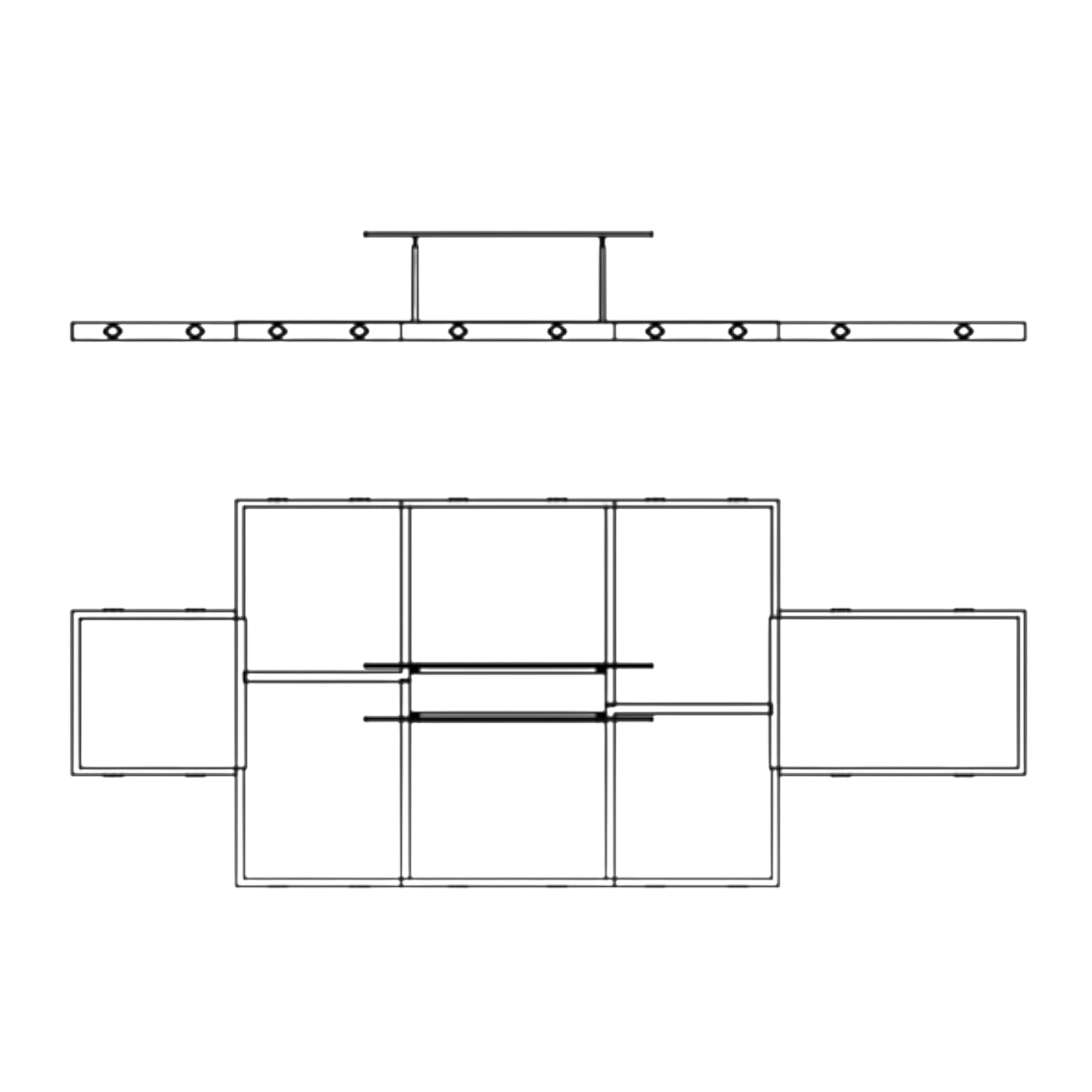 UK Gym Pits FIG approved parallel bars landing mat layout diagram showing 10-piece modular configuration with leg cut-outs