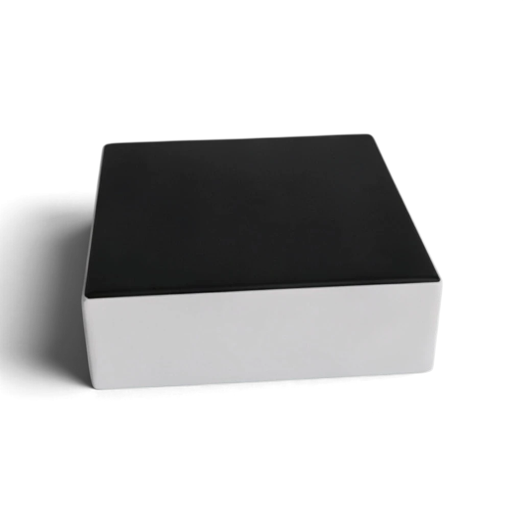 UK Gym Pits parkour stepping block with a black top and white sides, made from high-density foam and durable PVC.