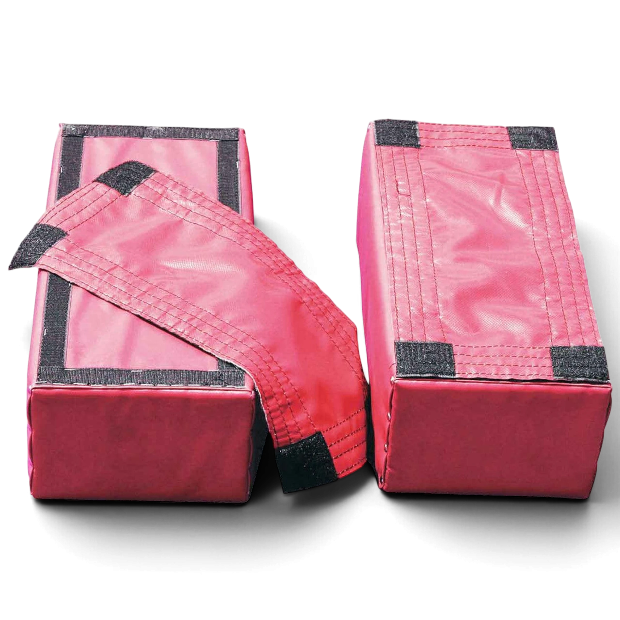 UK Gym Pits pink Brianna beam riser legs with Velcro attachments for gymnastics training equipment