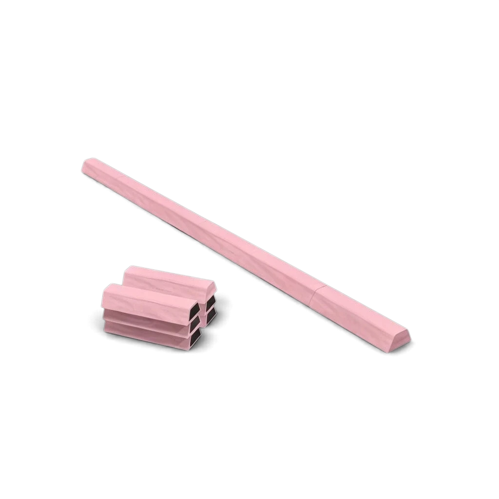 UK Gym Pits segmented pink PE foam floor balance beam with anti-slip base for gymnastics training