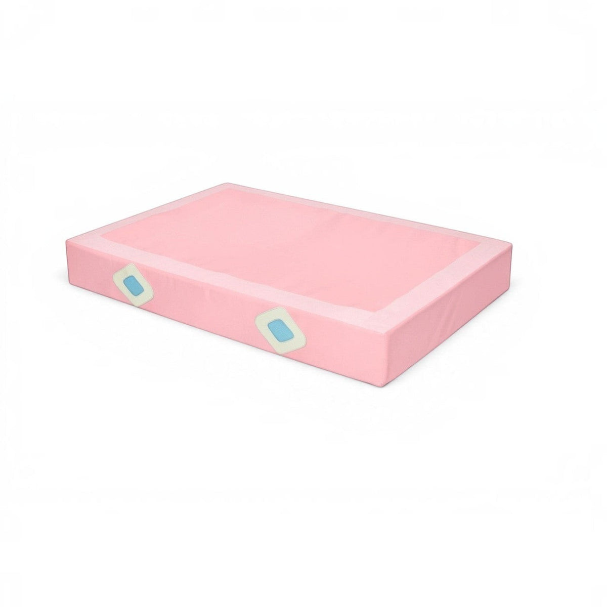 UK Gym Pits pink gymnastics landing mat with durable PVC cover and reinforced corners for training and competition.