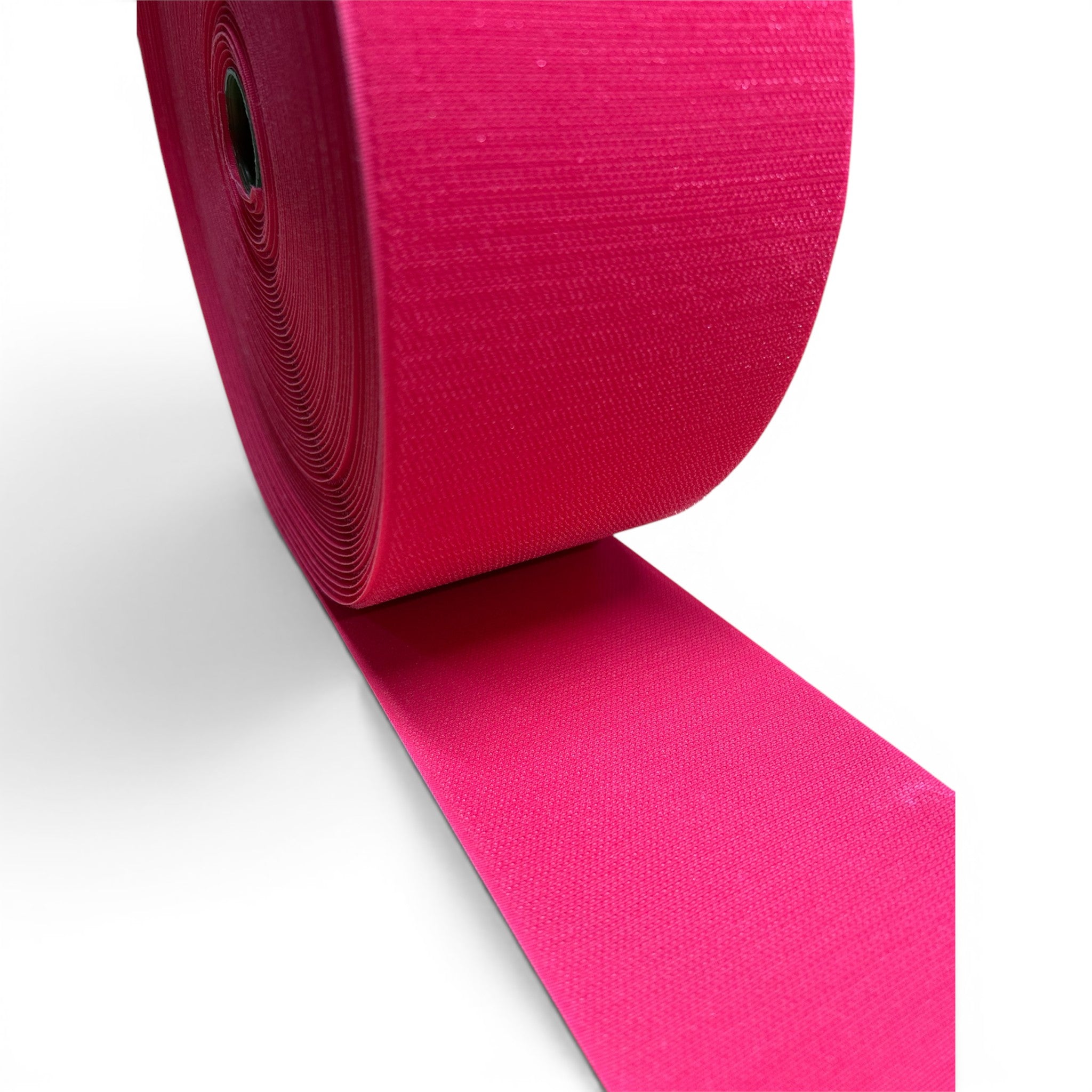 UK Gym Pits pink hook roll for joining carpet mat rolls, 10cm wide velcro strip for seamless gym mat connections.