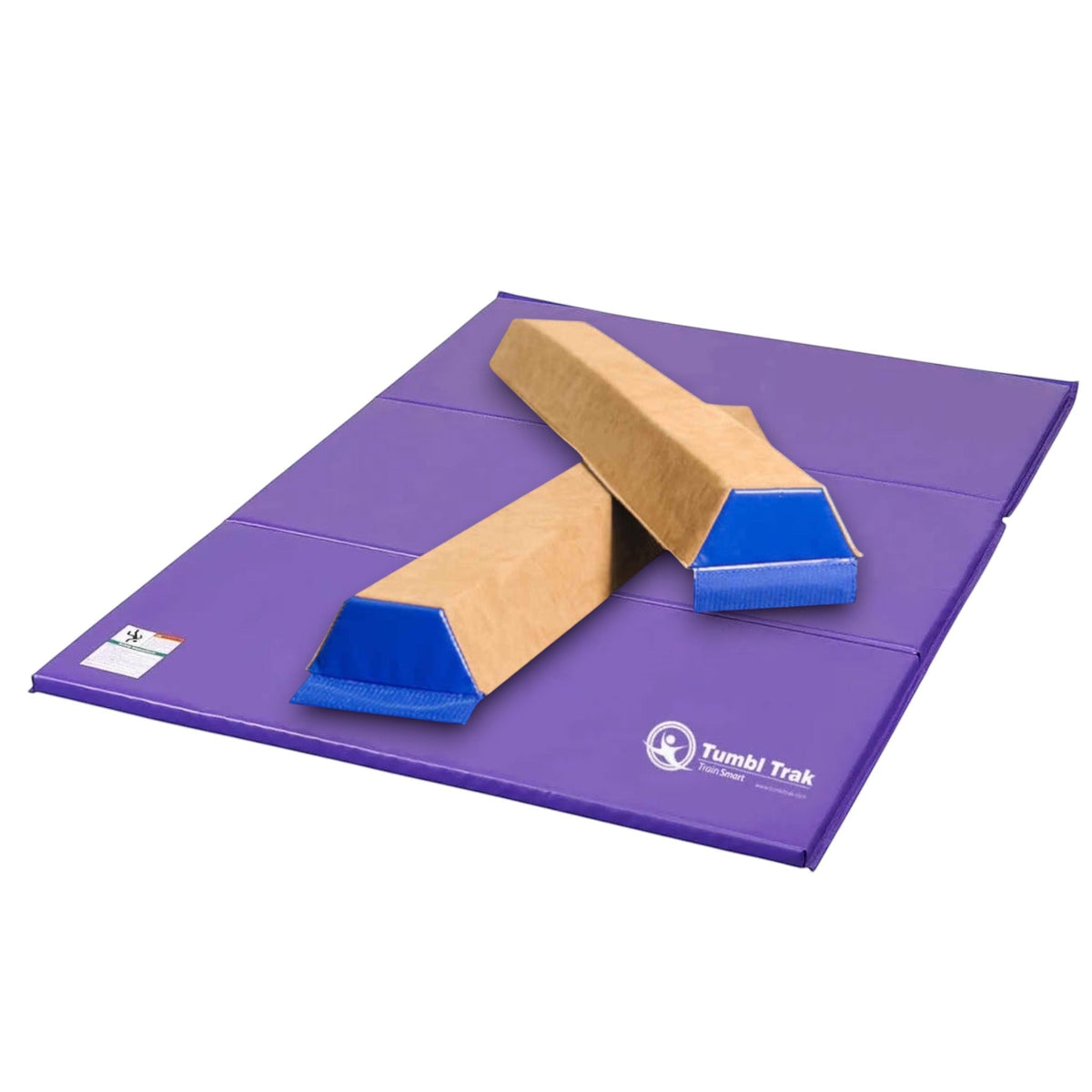 UK Gym Pits purple folding tumbling mat for gymnastics practice on a white background