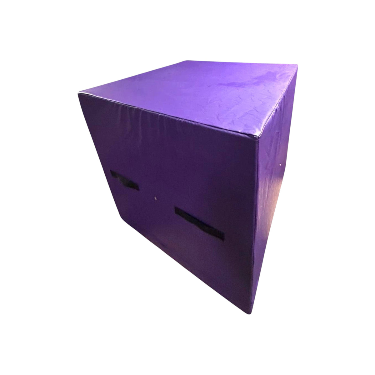 UK Gym Pits purple PVC spotting and coaching block with heavy duty carrying handles for gymnastics training
