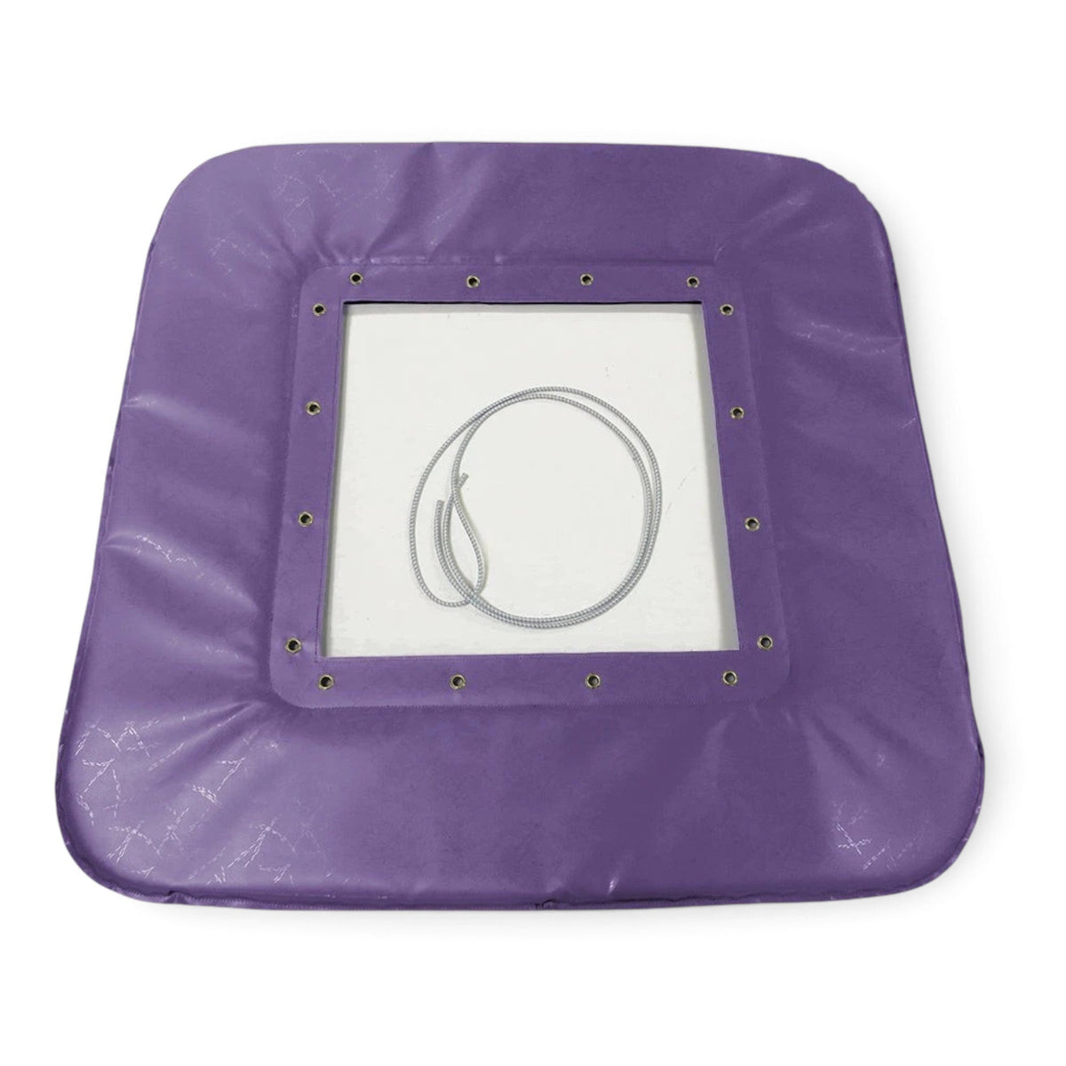 UK Gym Pits purple PVC foam coverall frame pad for mini trampolines with lacing cord and metal eyelets