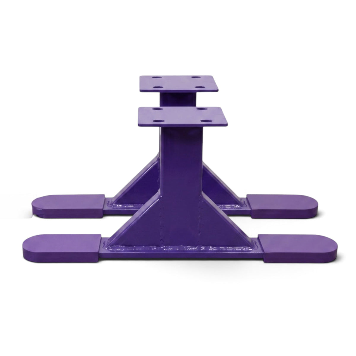 UK Gym Pits purple steel Addie Beam Riser Legs for gymnastics equipment, 30cm high with rubber-coated base
