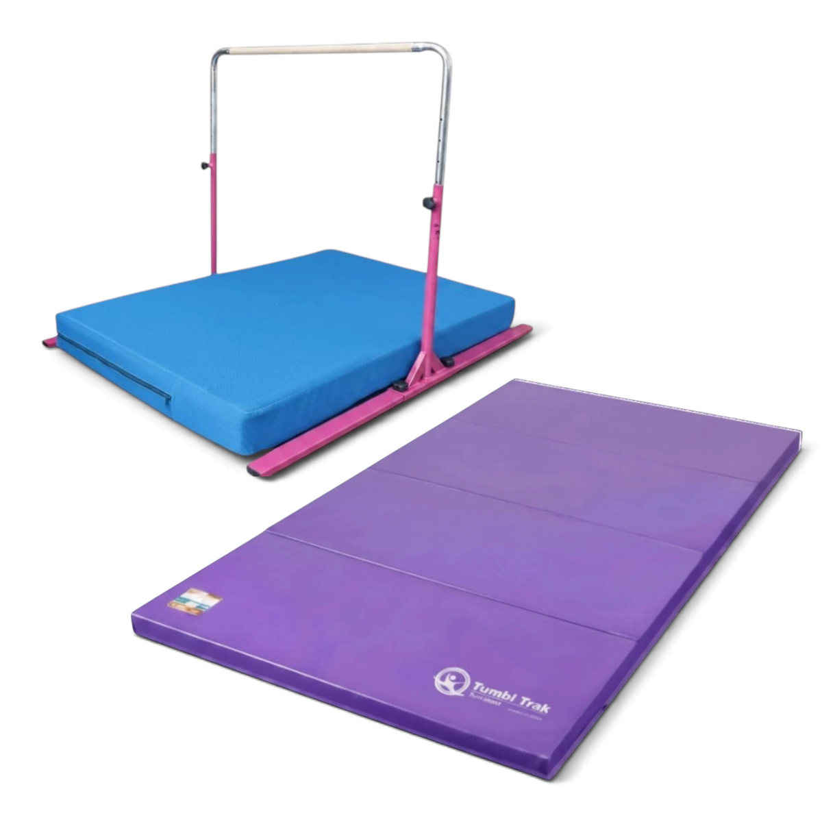 UK Gym Pits purple folding gymnastics tumbling mat with durable vinyl surface for home or gym training