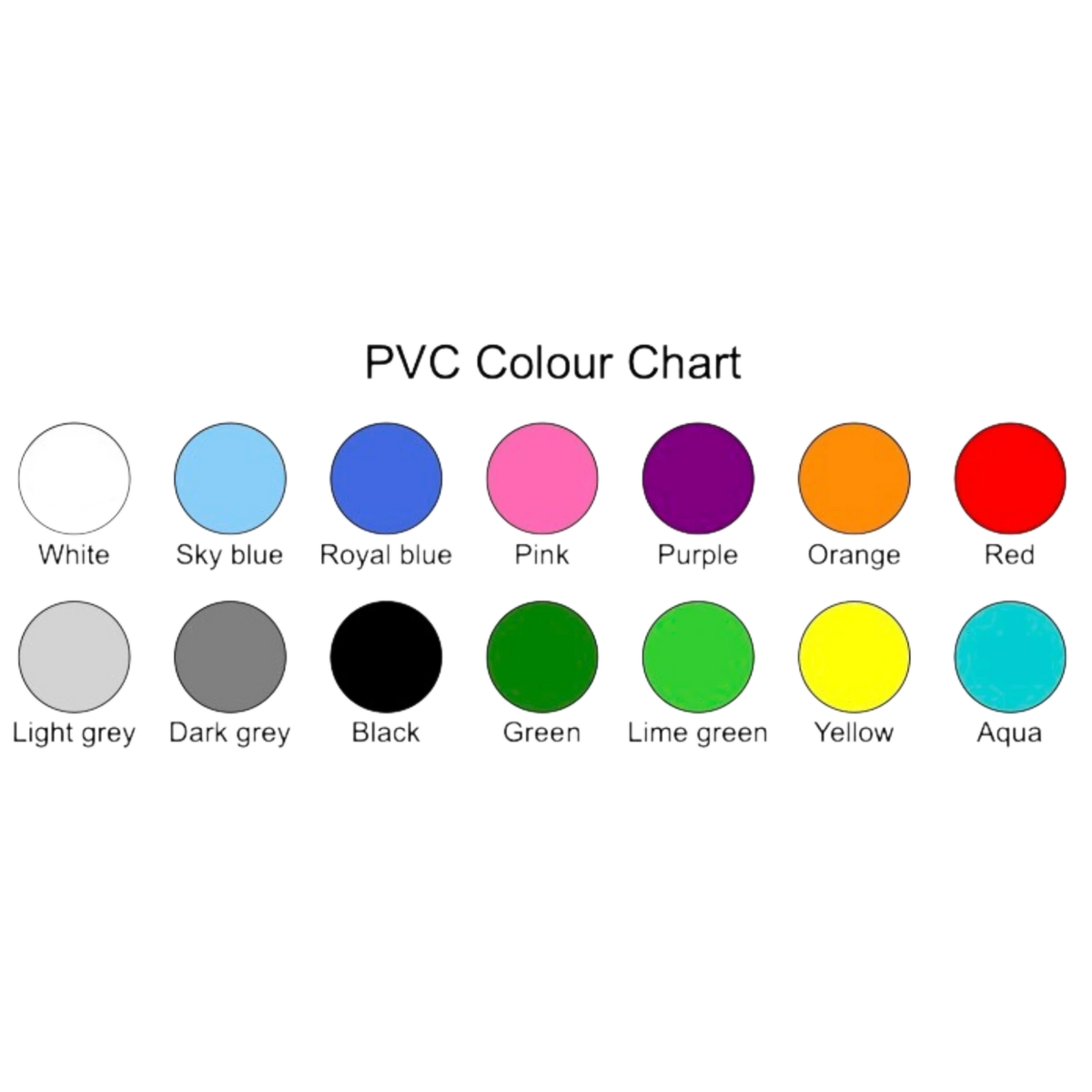 UK Gym Pits PVC colour chart showing 14 vibrant options for parkour jumping blocks and gym equipment