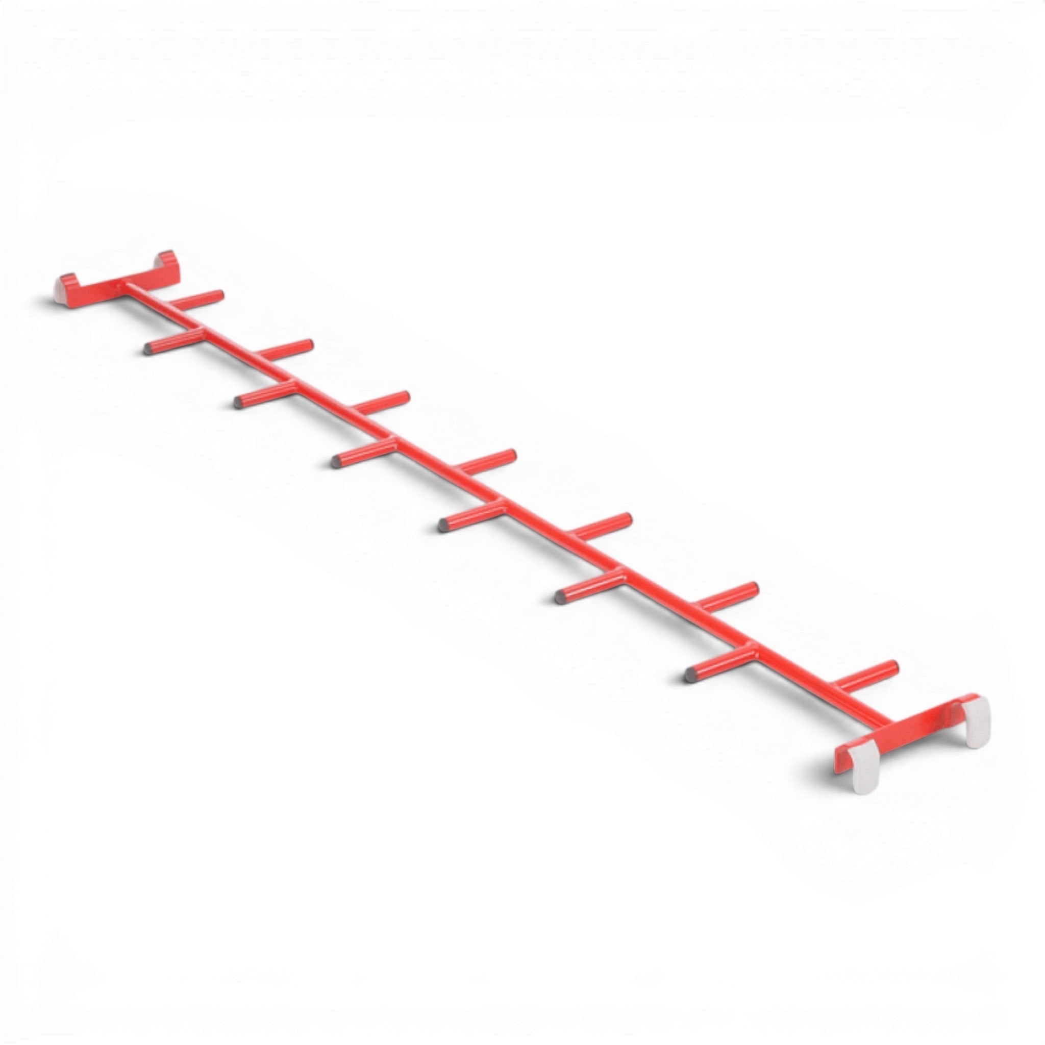 UK Gym Pits red powder coated metal agility linking ladder with safety hooks for gym equipment attachment