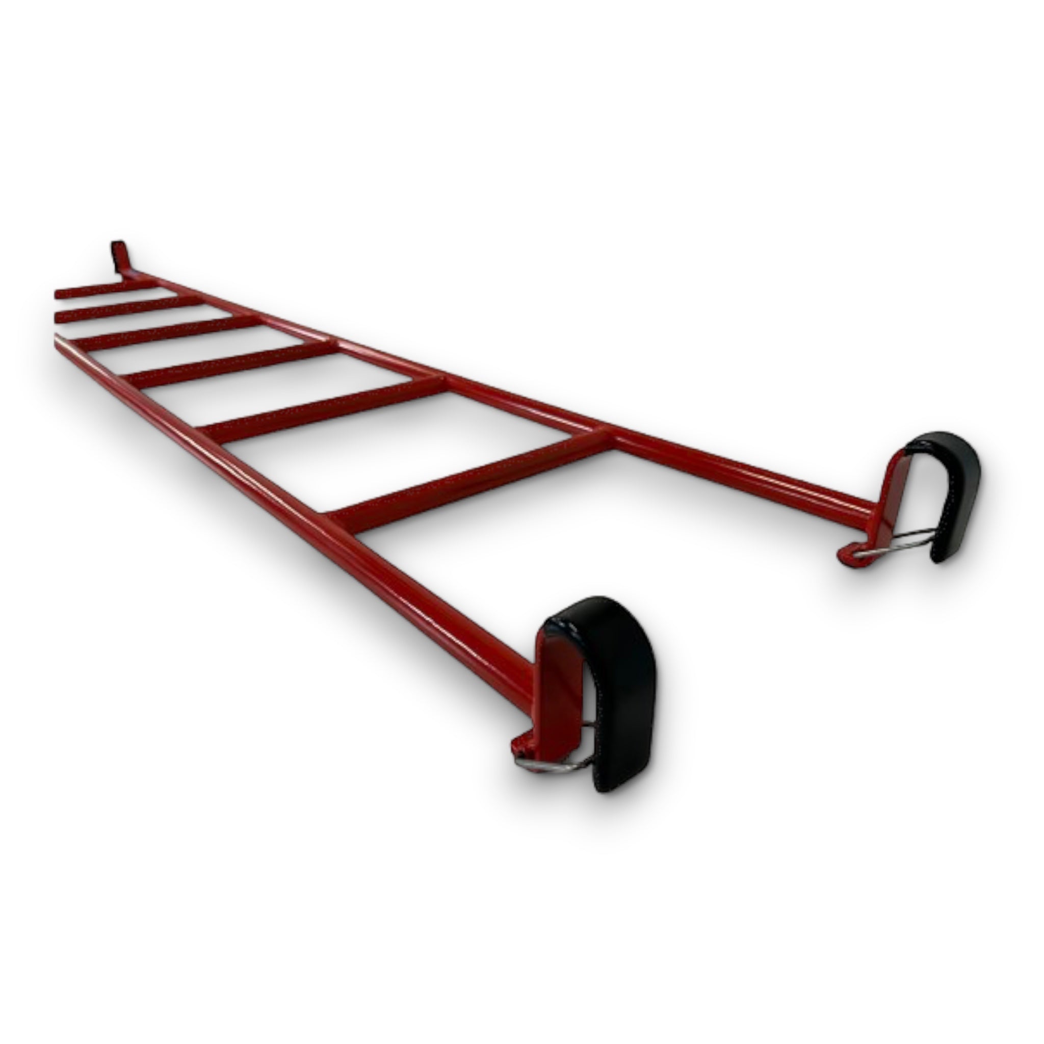 UK Gym Pits red powder coated metal agility linking ladder with safety hooks for gym equipment attachment