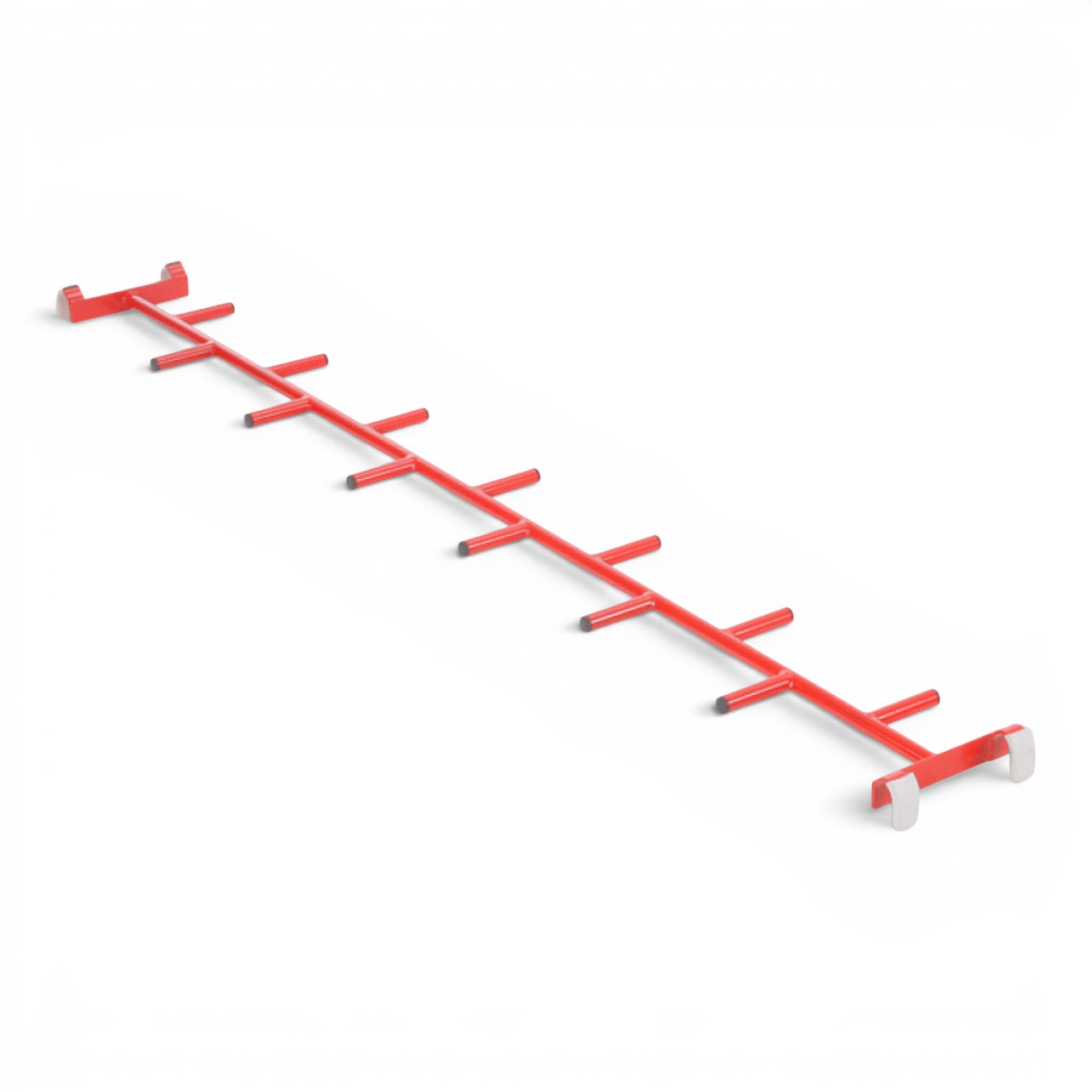 UK Gym Pits red metal agility linking pole with hooks for school gymnastics equipment