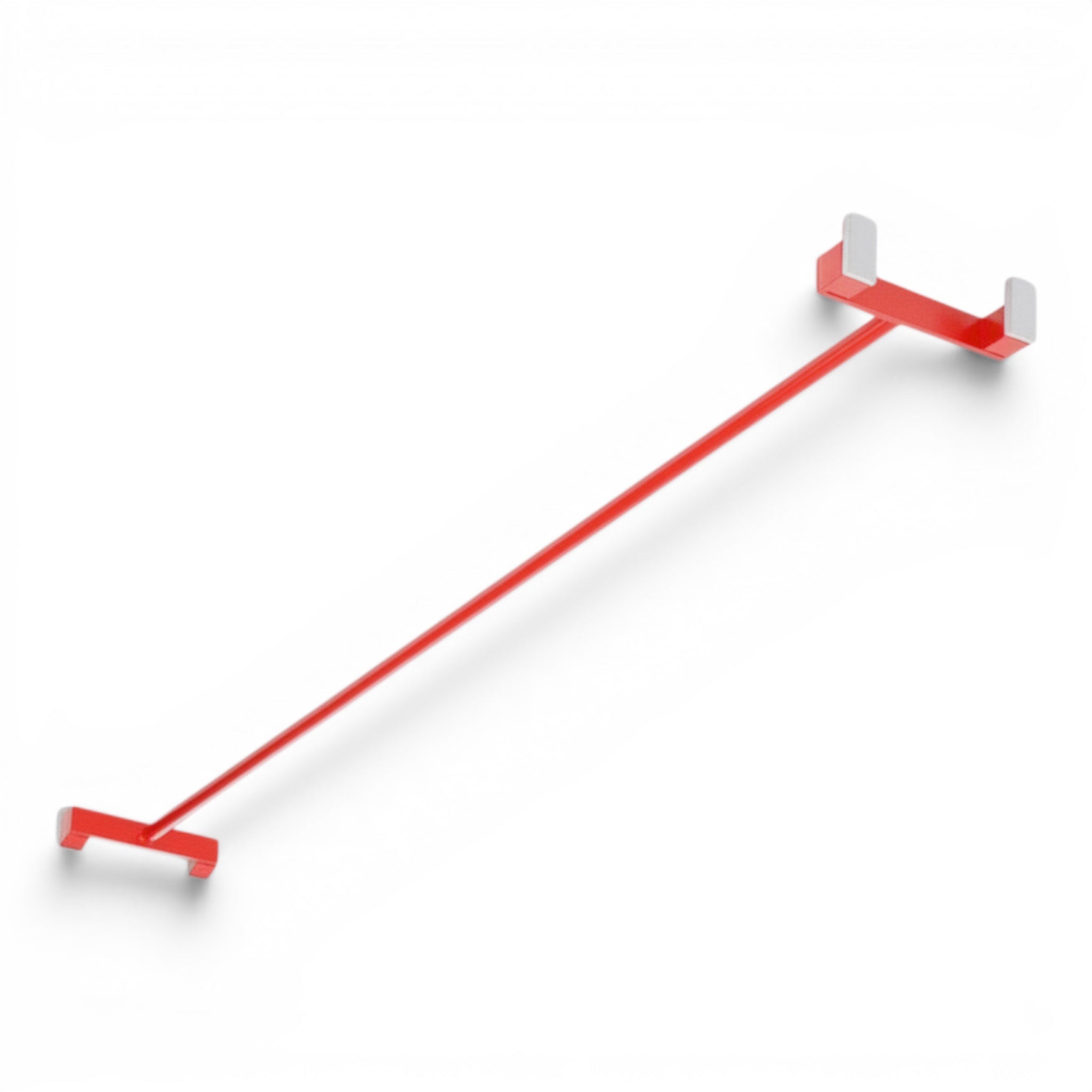 UK Gym Pits red powder coated metal agility linking pole with safety hooks at both ends for climbing equipment