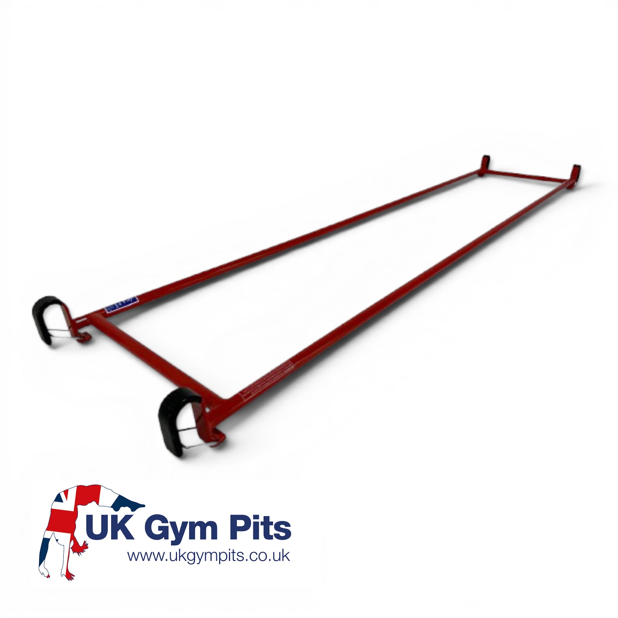 UK Gym Pits red metal agility linking parallel bars with safety hooks for gym equipment attachment
