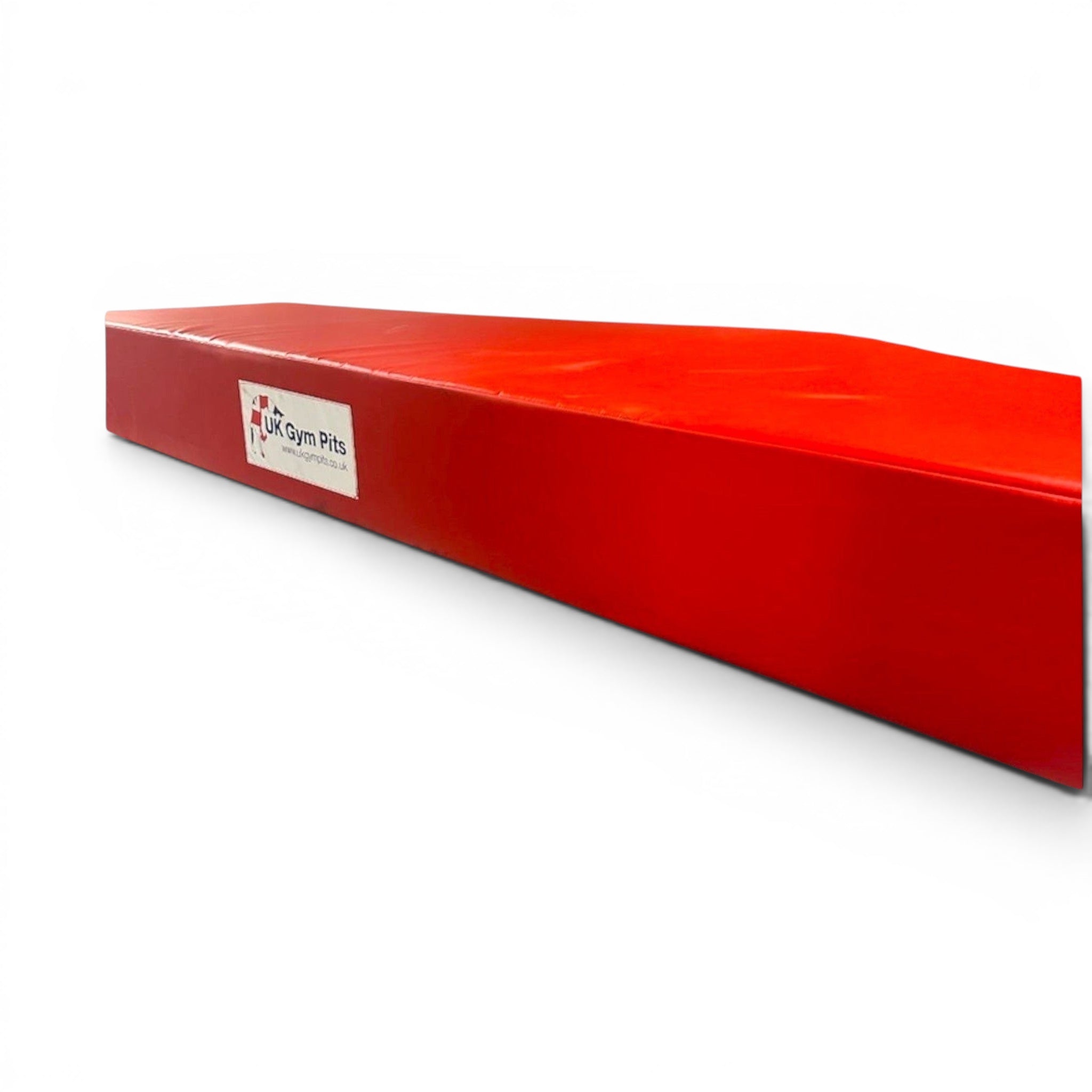 UK Gym Pits red crash mat for gymnastics and martial arts with heavy-duty PVC cover and anti-slip base