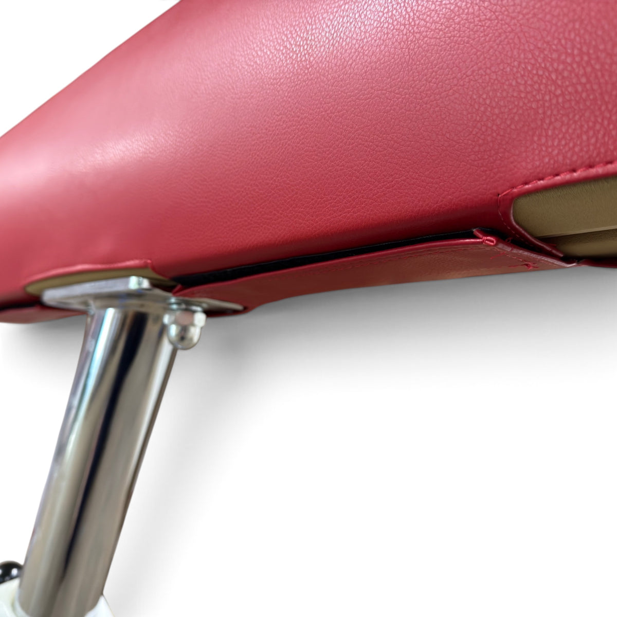 UK Gym Pits red cushioned gymnastics beam mat with faux leather surface and secure velcro attachment