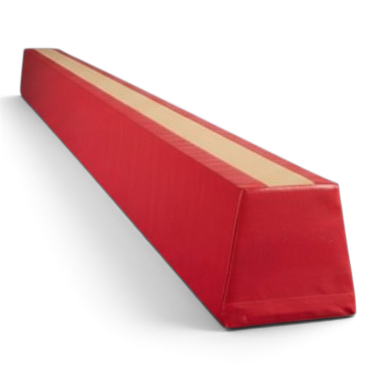 UK Gym Pits Gaofei 4m red foam gymnastics training beam with a non-slip top surface and stable base
