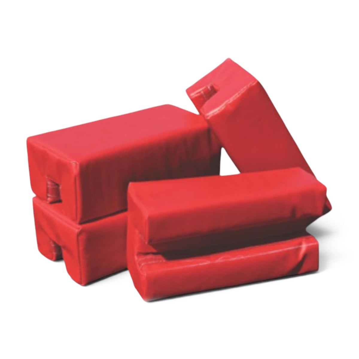 UK Gym Pits red vinyl gymnastics vault blocks with foam filler and web handles for training stations