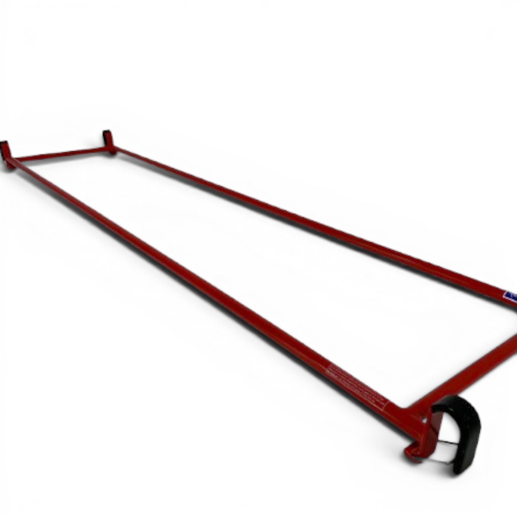 UK Gym Pits red powder-coated metal agility linking parallel bars with safety hooks for gym equipment attachment.