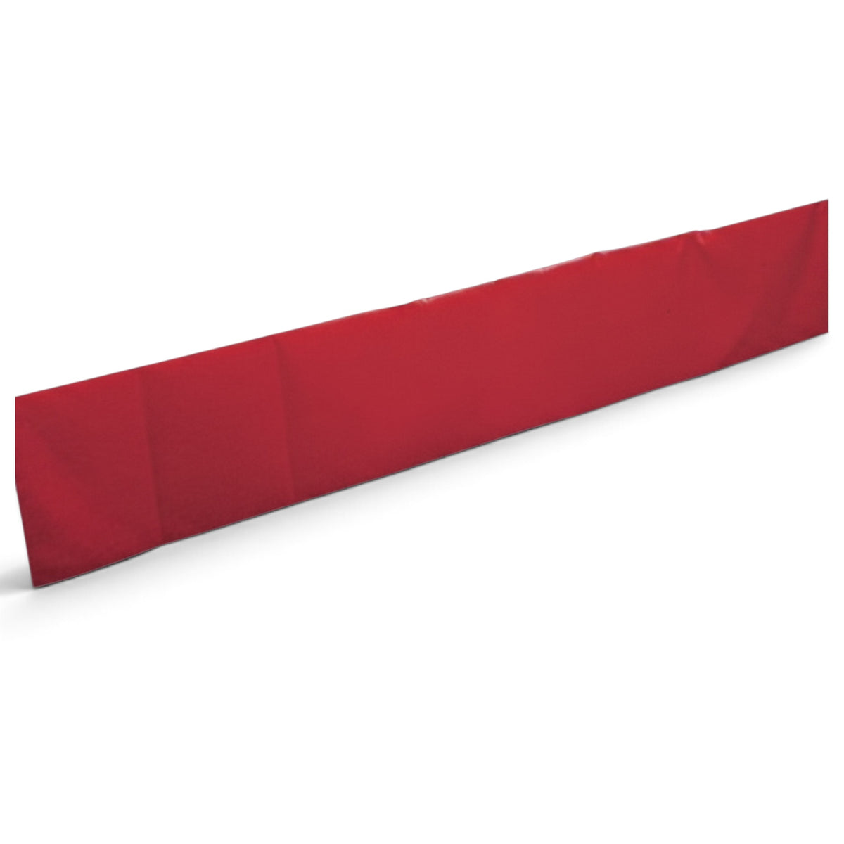 UK Gym Pits red vinyl skirt for Tumbl Trak, 3m long protective frame cover with Velcro attachment.