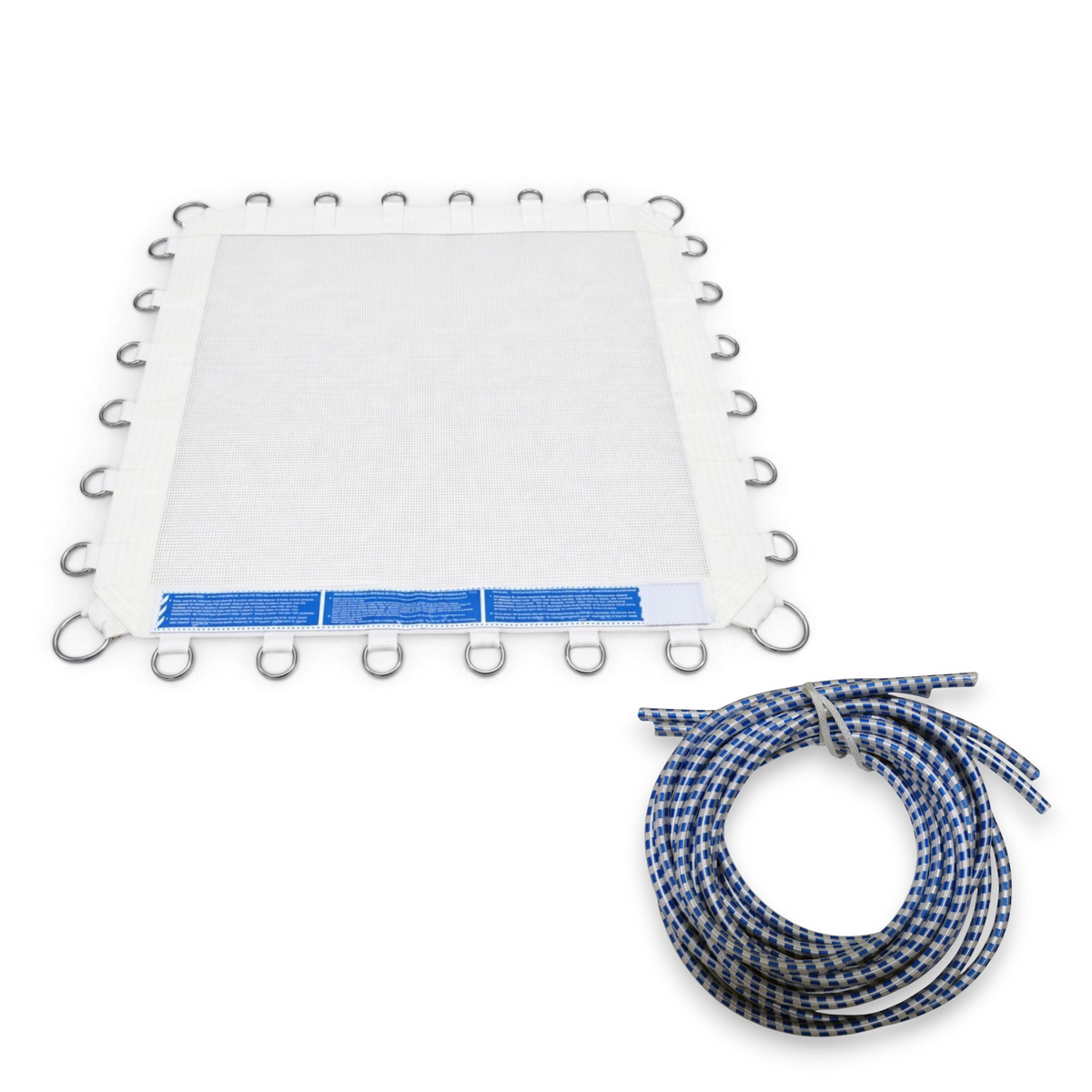 UK Gym Pits white super-mesh replacement bed for super mini trampolines with metal attachment rings